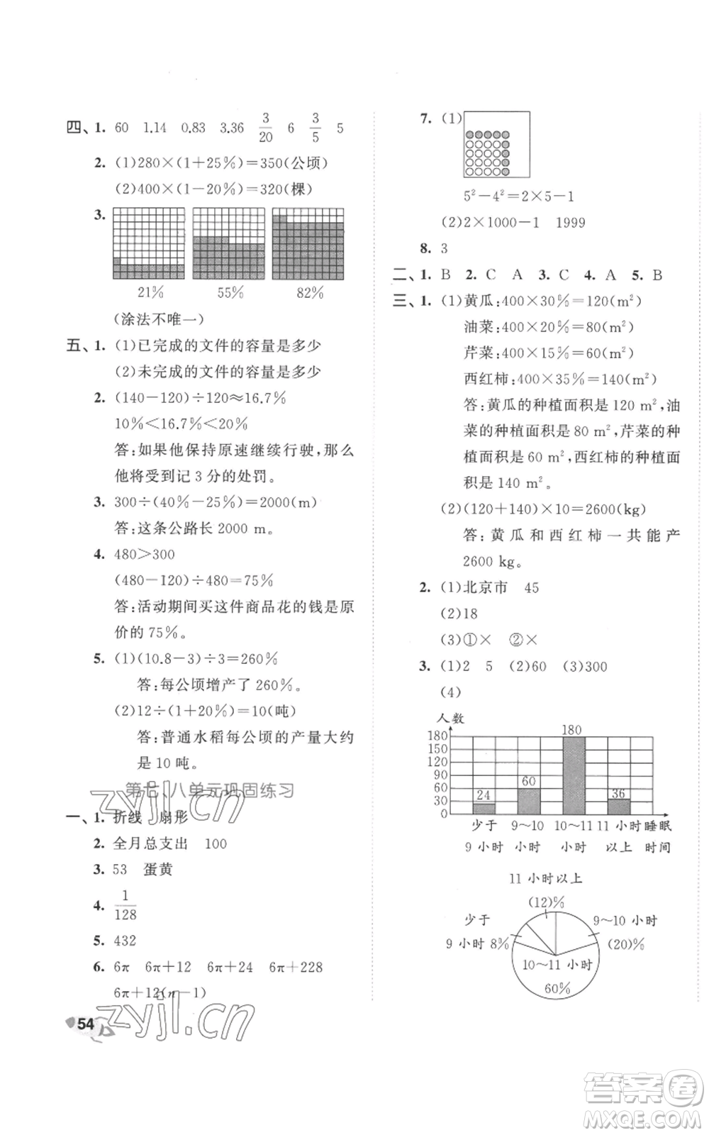 西安出版社2022年53全優(yōu)卷六年級(jí)上冊(cè)數(shù)學(xué)人教版參考答案