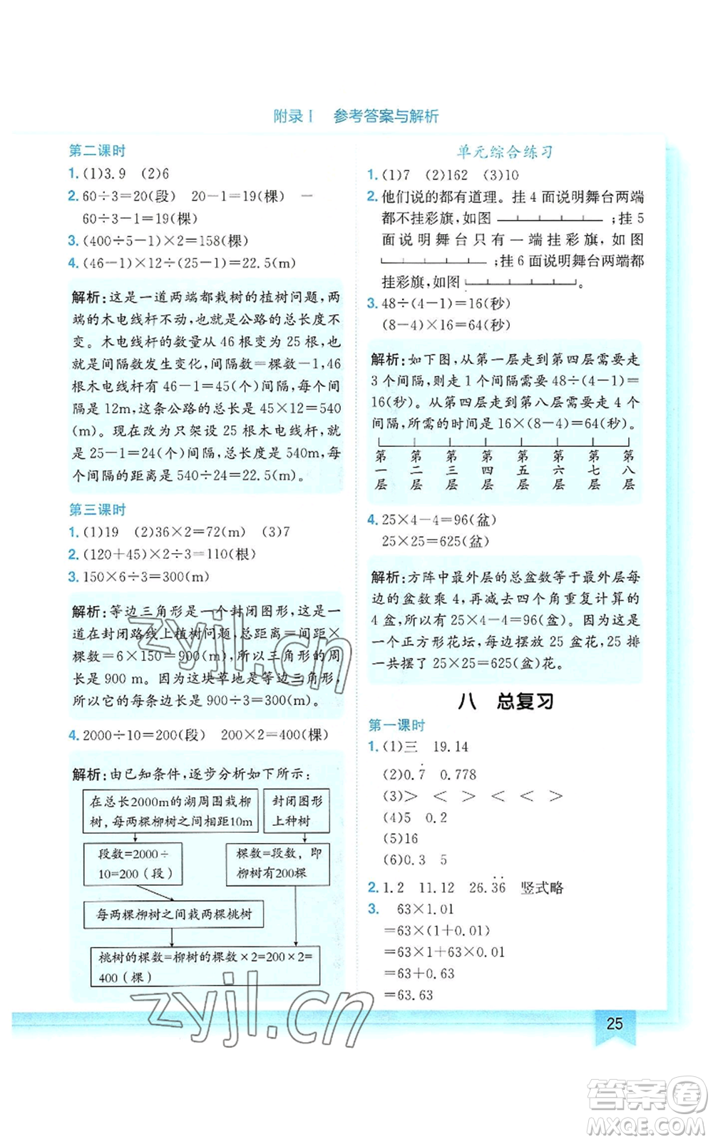 龍門書局2022黃岡小狀元作業(yè)本五年級(jí)上冊(cè)數(shù)學(xué)人教版參考答案