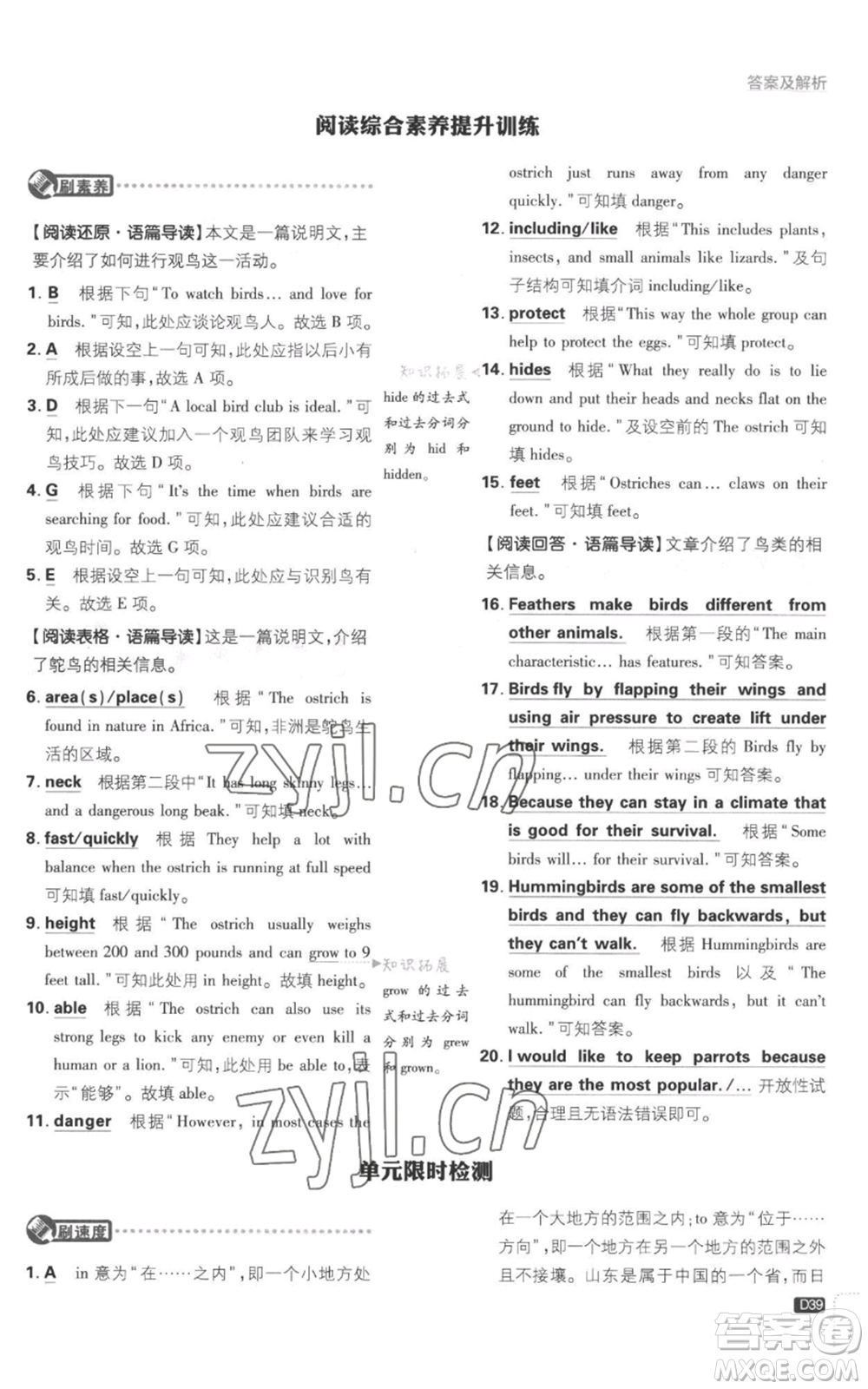 開明出版社2023初中必刷題八年級(jí)上冊(cè)英語譯林版參考答案