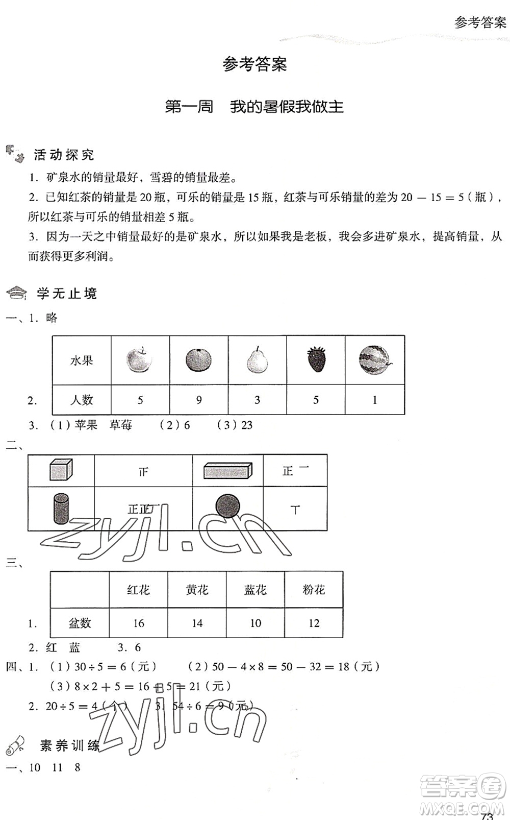 現(xiàn)代教育出版社2022暑假樂園二年級數(shù)學(xué)人教版答案