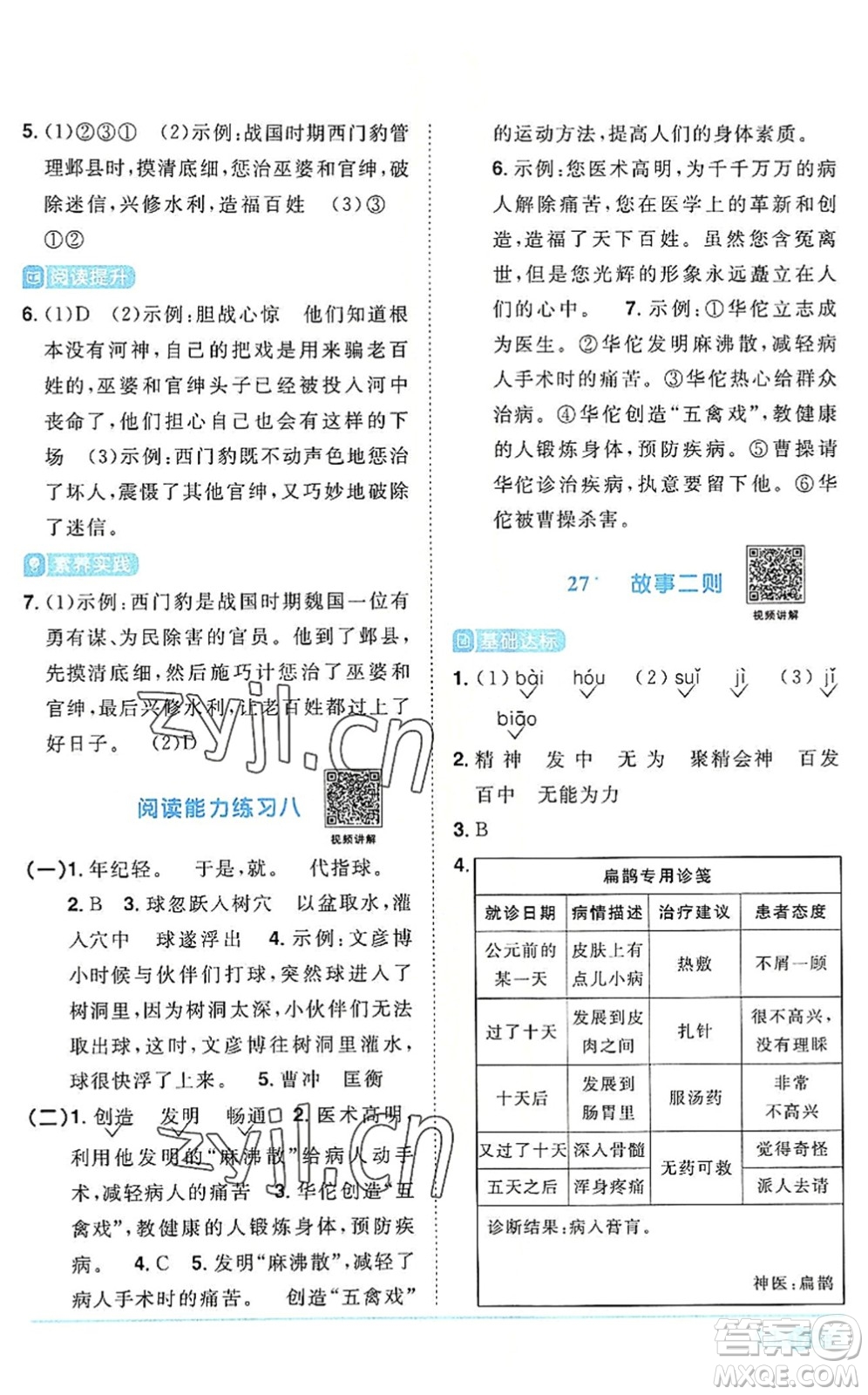 江西教育出版社2022陽(yáng)光同學(xué)課時(shí)優(yōu)化作業(yè)四年級(jí)語(yǔ)文上冊(cè)RJ人教版答案