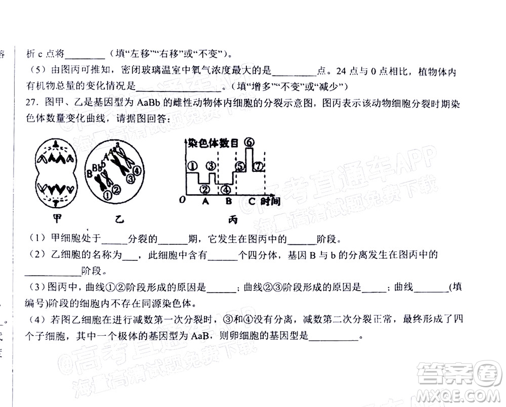 2023屆河北深州中學(xué)高三年級(jí)第一次月考生物試題及答案