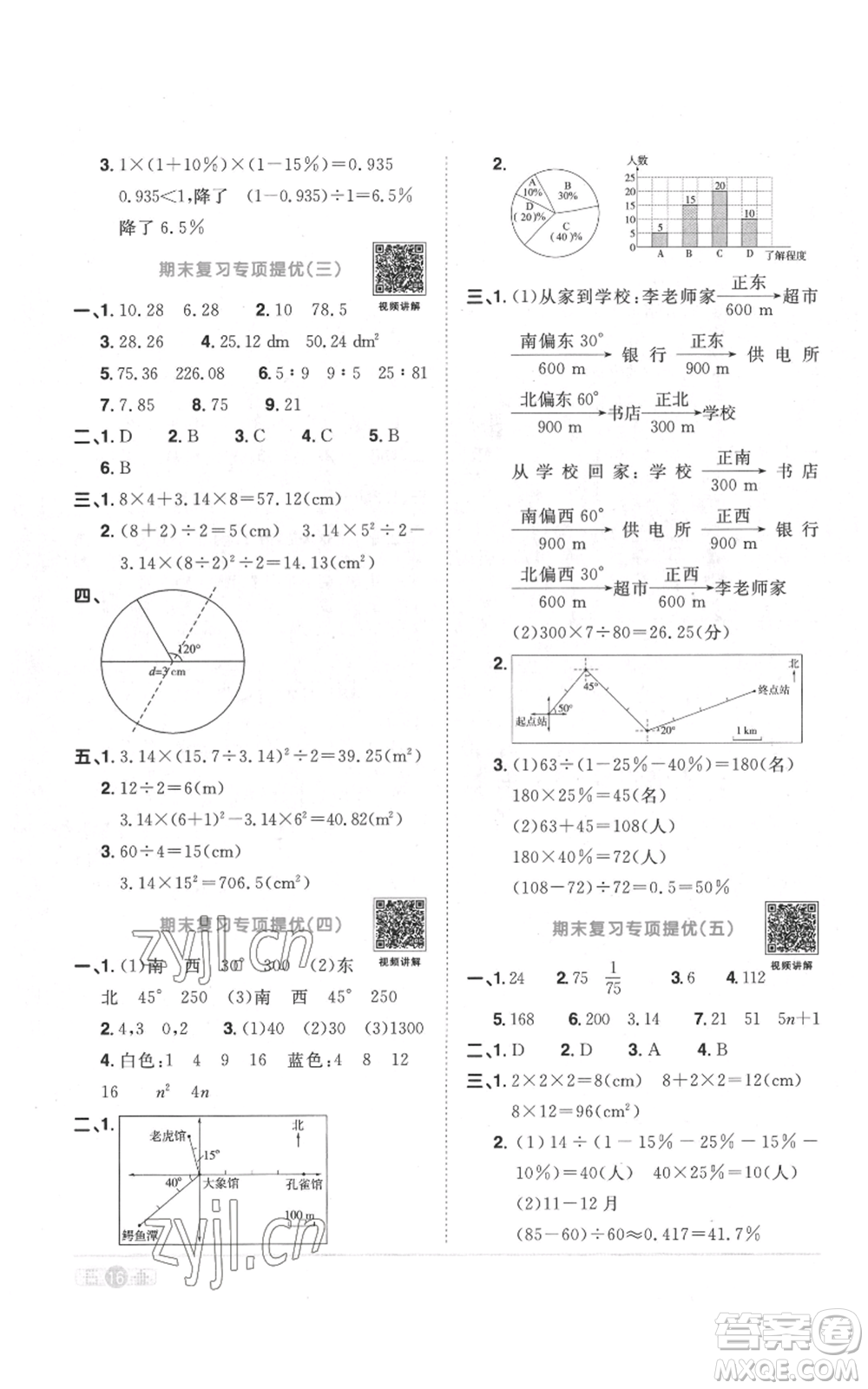 浙江教育出版社2022陽(yáng)光同學(xué)課時(shí)達(dá)標(biāo)訓(xùn)練六年級(jí)上冊(cè)數(shù)學(xué)人教版浙江專版參考答案