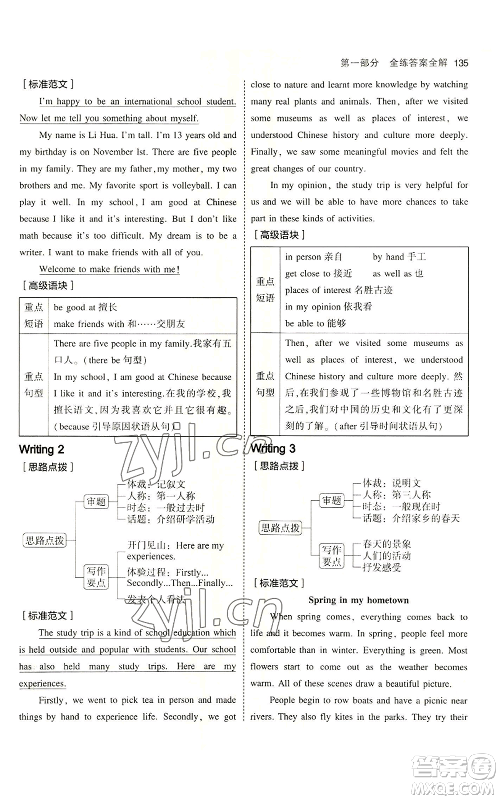 教育科學(xué)出版社2023年5年中考3年模擬七年級上冊英語滬教牛津版參考答案