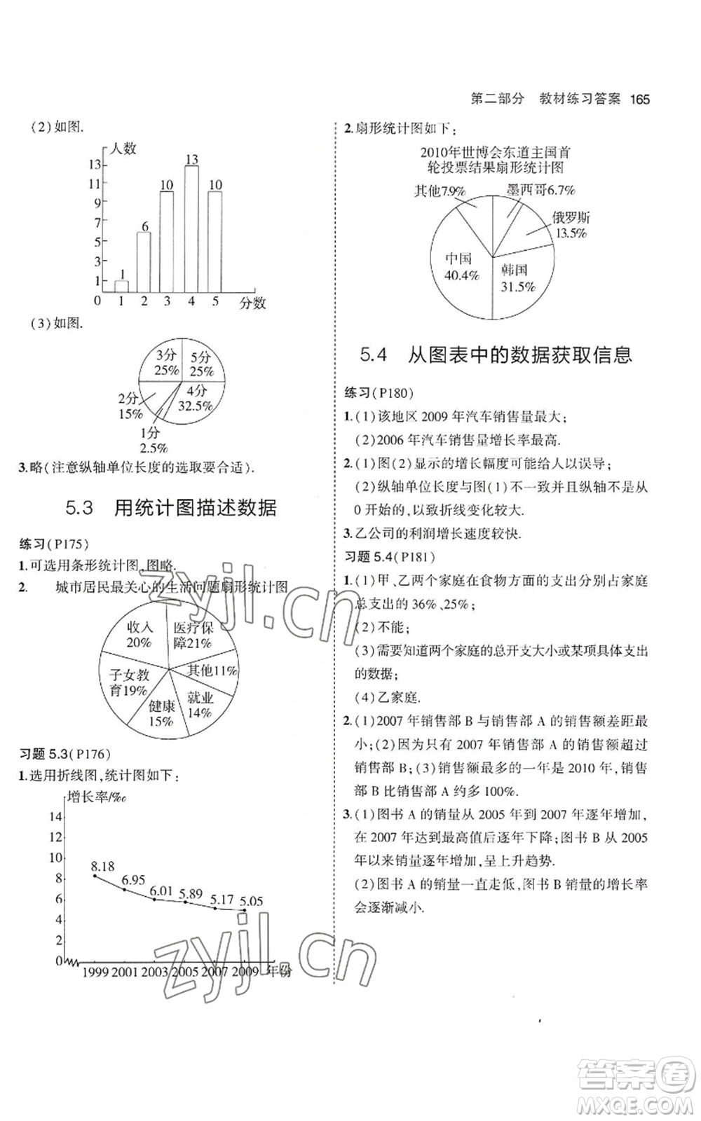 教育科學(xué)出版社2023年5年中考3年模擬七年級(jí)上冊(cè)數(shù)學(xué)滬科版參考答案