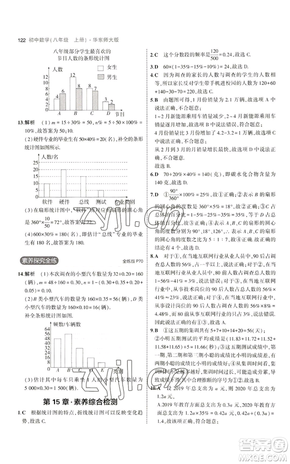 教育科學(xué)出版社2023年5年中考3年模擬八年級上冊數(shù)學(xué)華東師大版參考答案