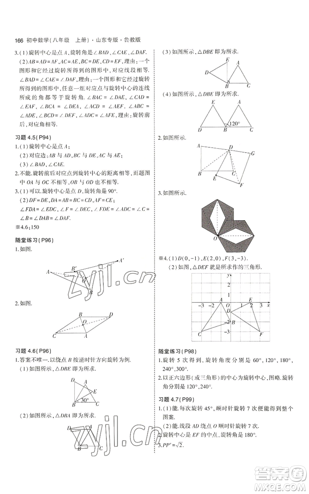 教育科學(xué)出版社2023年5年中考3年模擬八年級上冊數(shù)學(xué)魯教版山東專版參考答案