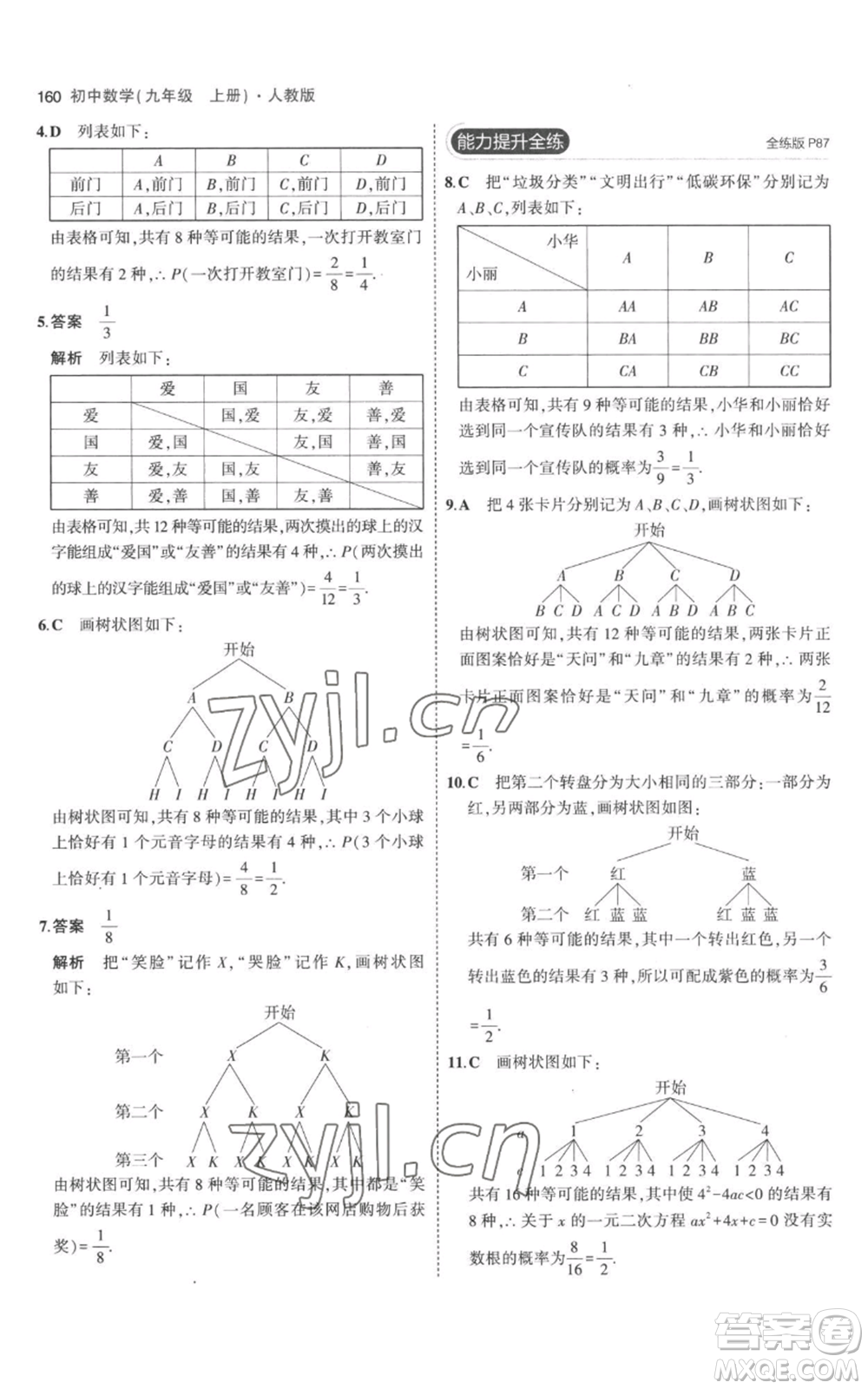 教育科學(xué)出版社2023年5年中考3年模擬九年級上冊化學(xué)人教版參考答案