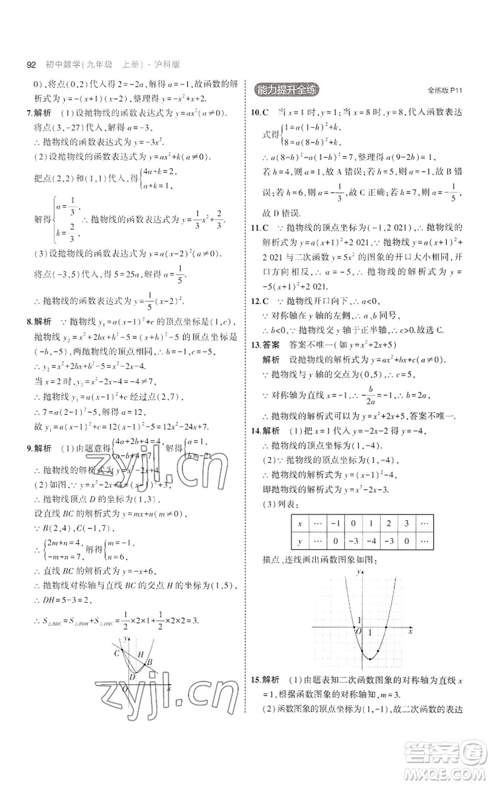 首都師范大學(xué)出版社2023年5年中考3年模擬九年級(jí)上冊(cè)數(shù)學(xué)滬科版參考答案