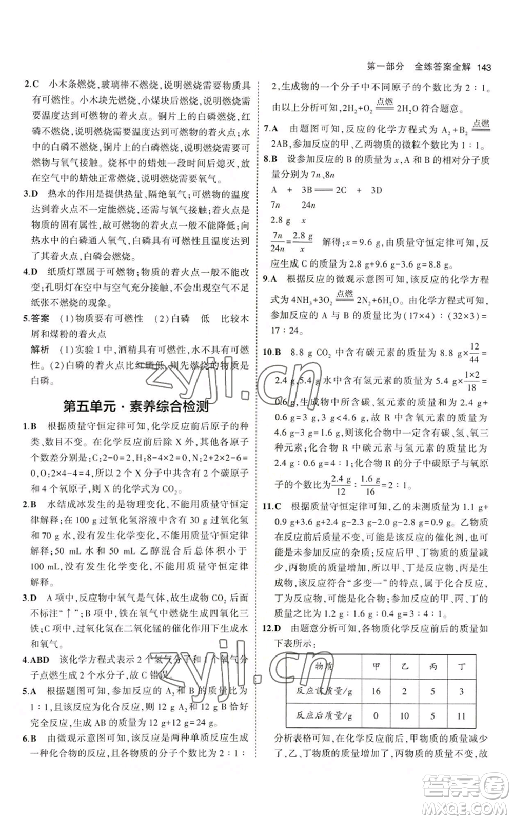 首都師范大學(xué)出版社2023年5年中考3年模擬九年級上冊化學(xué)魯教版參考答案