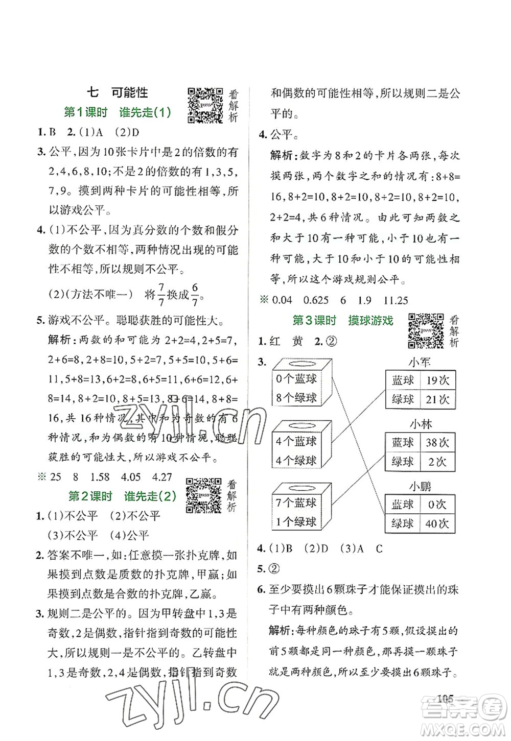 遼寧教育出版社2022PASS小學(xué)學(xué)霸作業(yè)本五年級(jí)數(shù)學(xué)上冊(cè)BS北師版答案