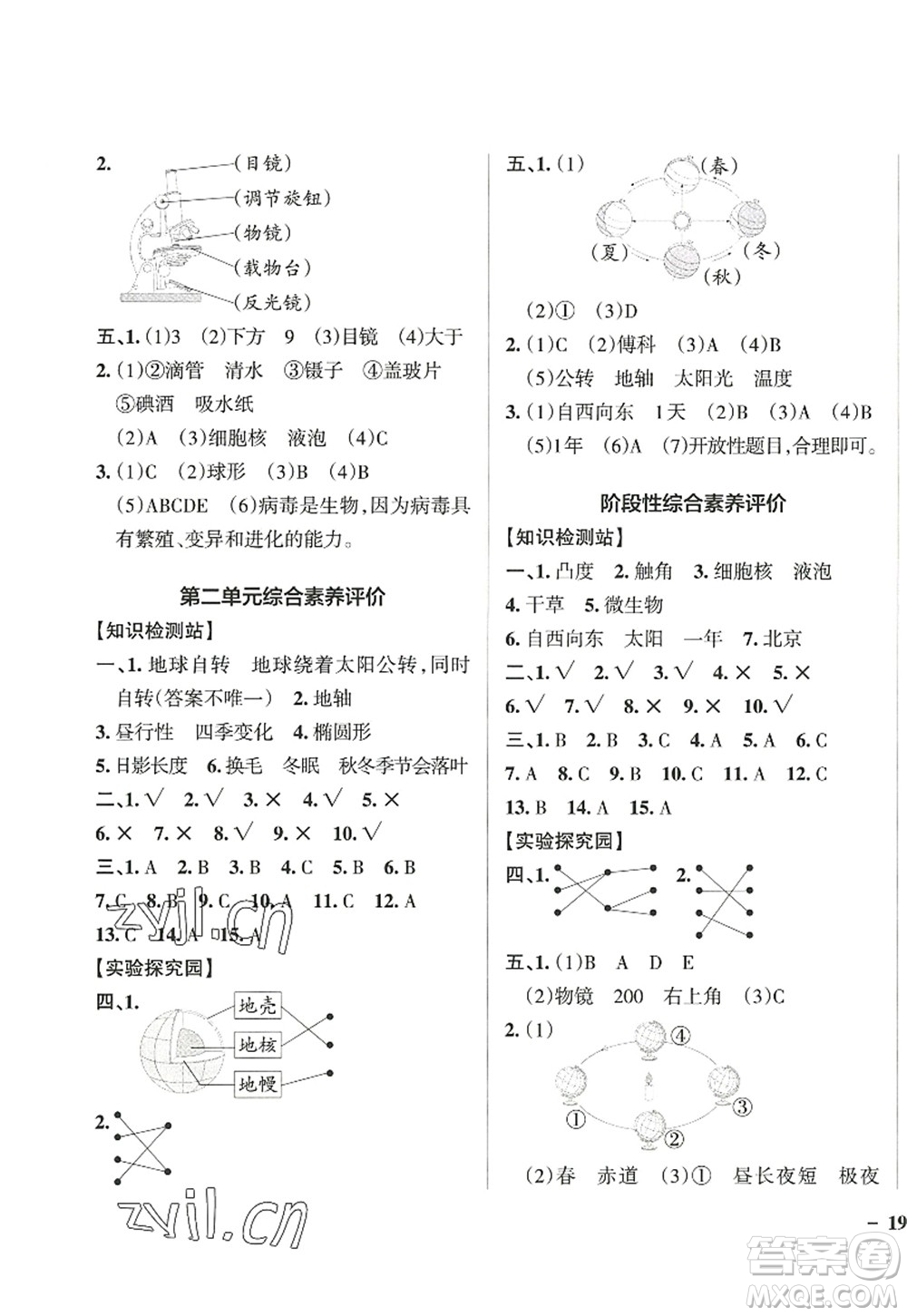 陜西師范大學(xué)出版總社2022PASS小學(xué)學(xué)霸作業(yè)本六年級(jí)科學(xué)上冊(cè)JK教科版答案