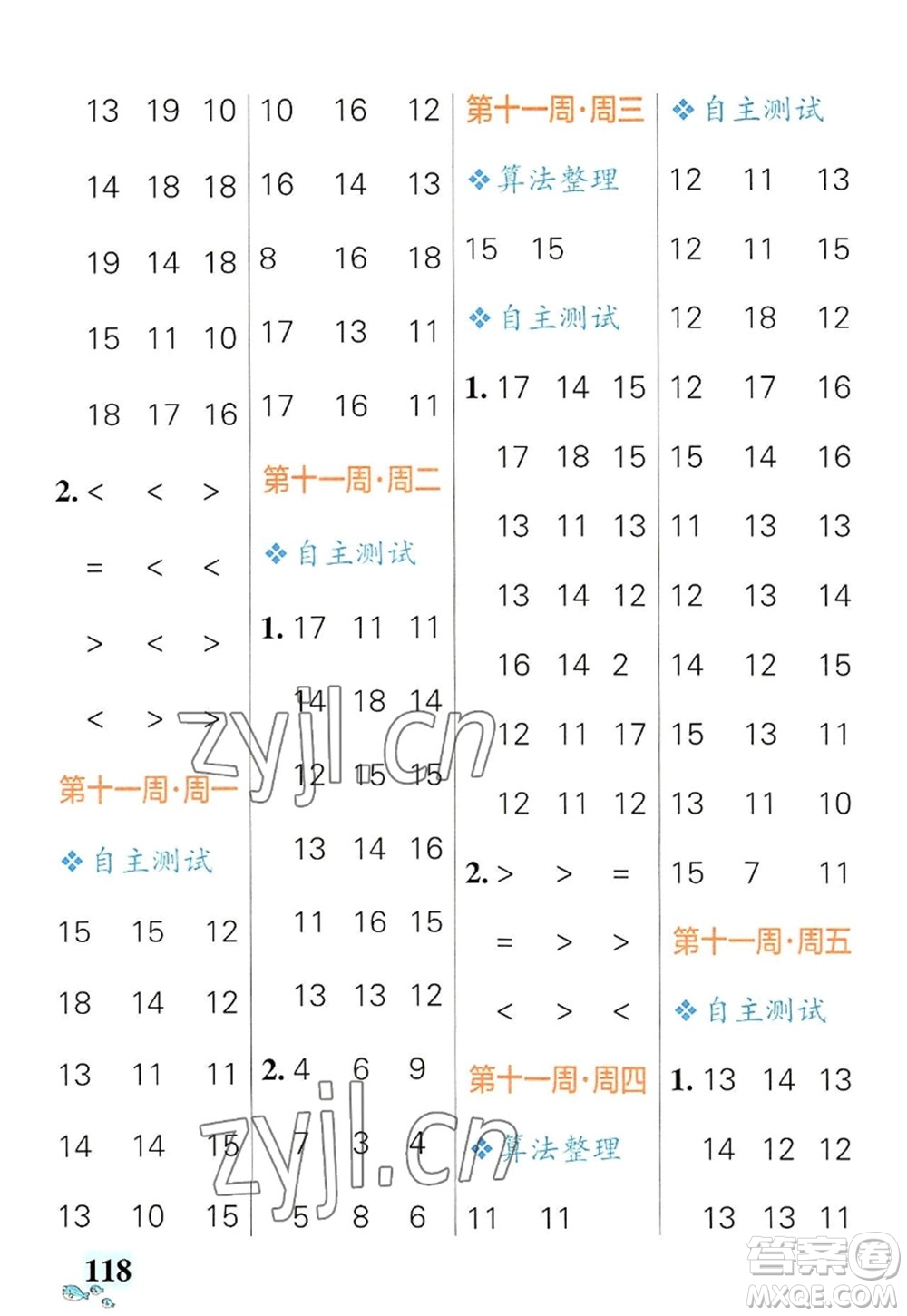 遼寧教育出版社2022PASS小學學霸天天計算一年級數(shù)學上冊RJ人教版答案