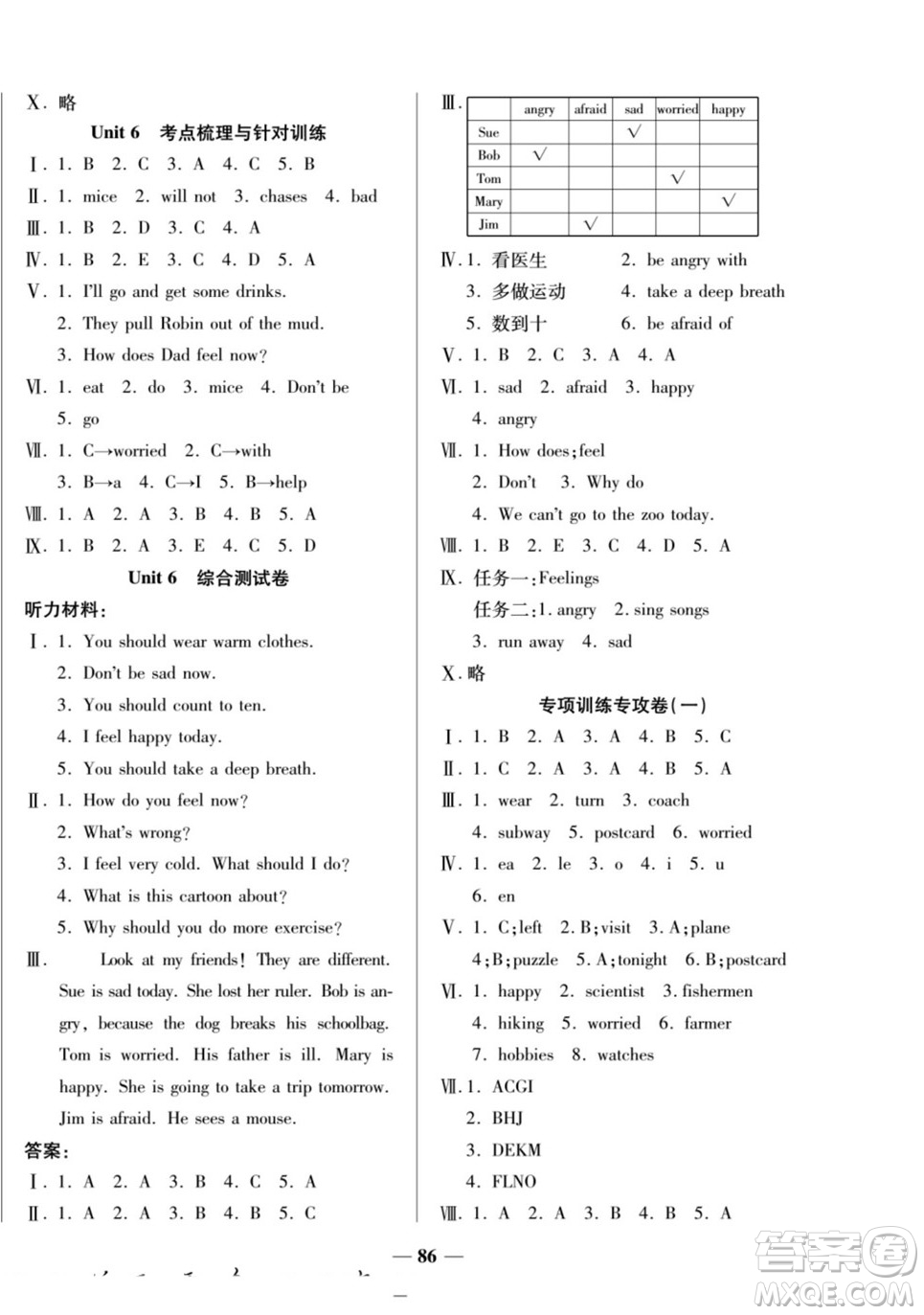 天津科學(xué)技術(shù)出版社2022奪冠金卷英語(yǔ)六年級(jí)上人教版答案