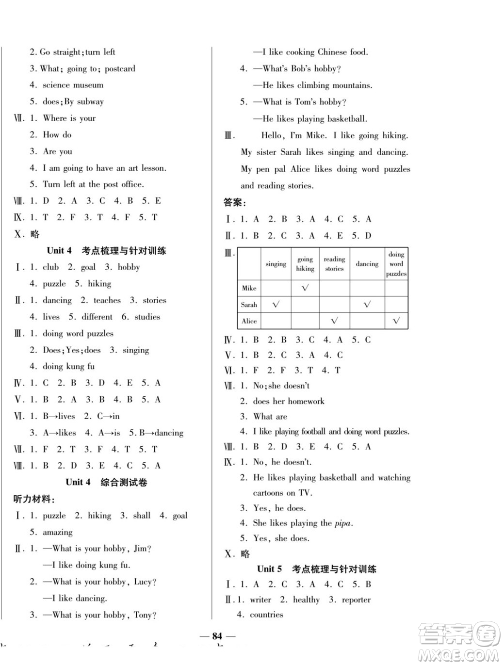 天津科學(xué)技術(shù)出版社2022奪冠金卷英語(yǔ)六年級(jí)上人教版答案