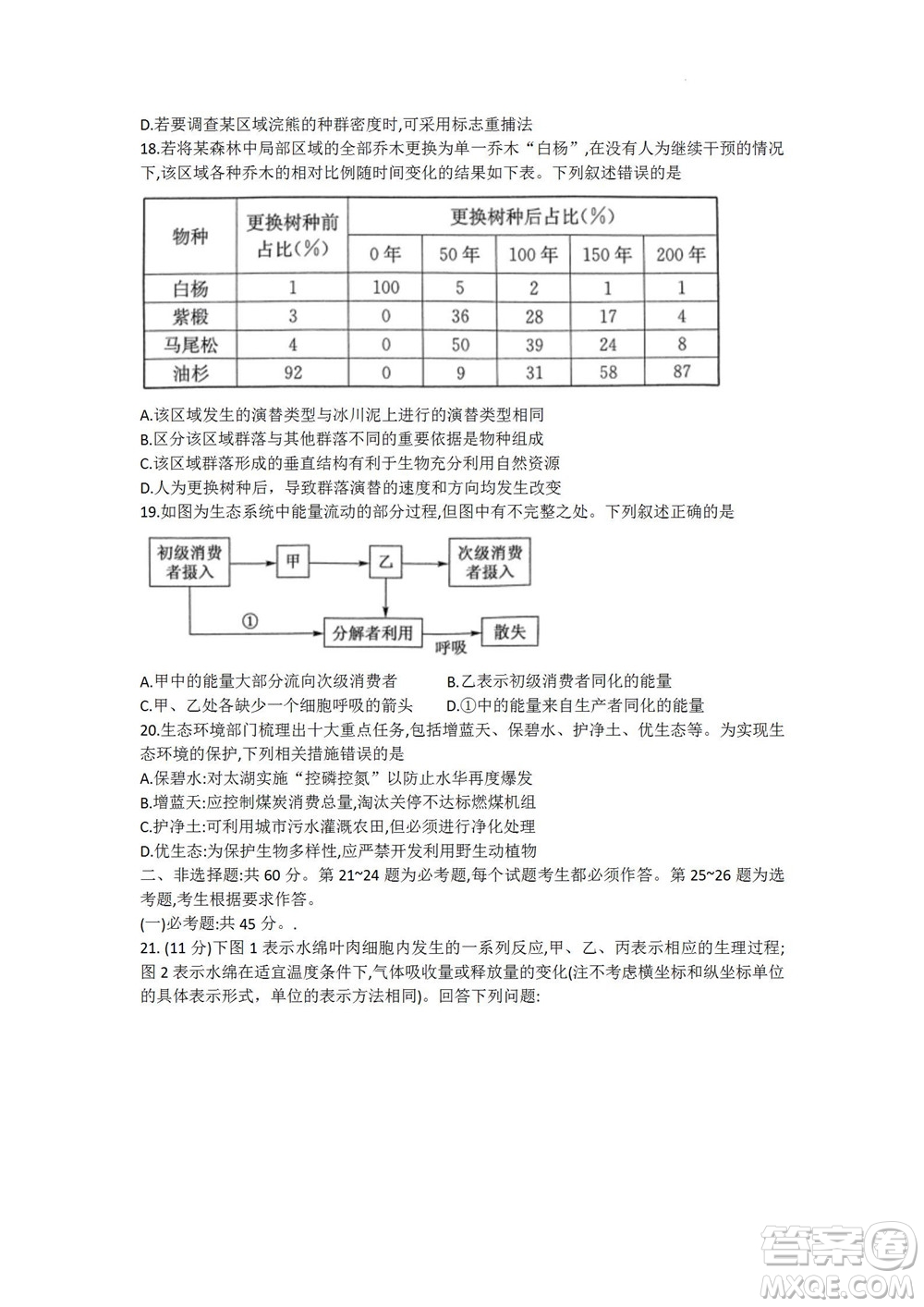 2023屆九師聯(lián)盟老高考高三摸底聯(lián)考生物試題及答案