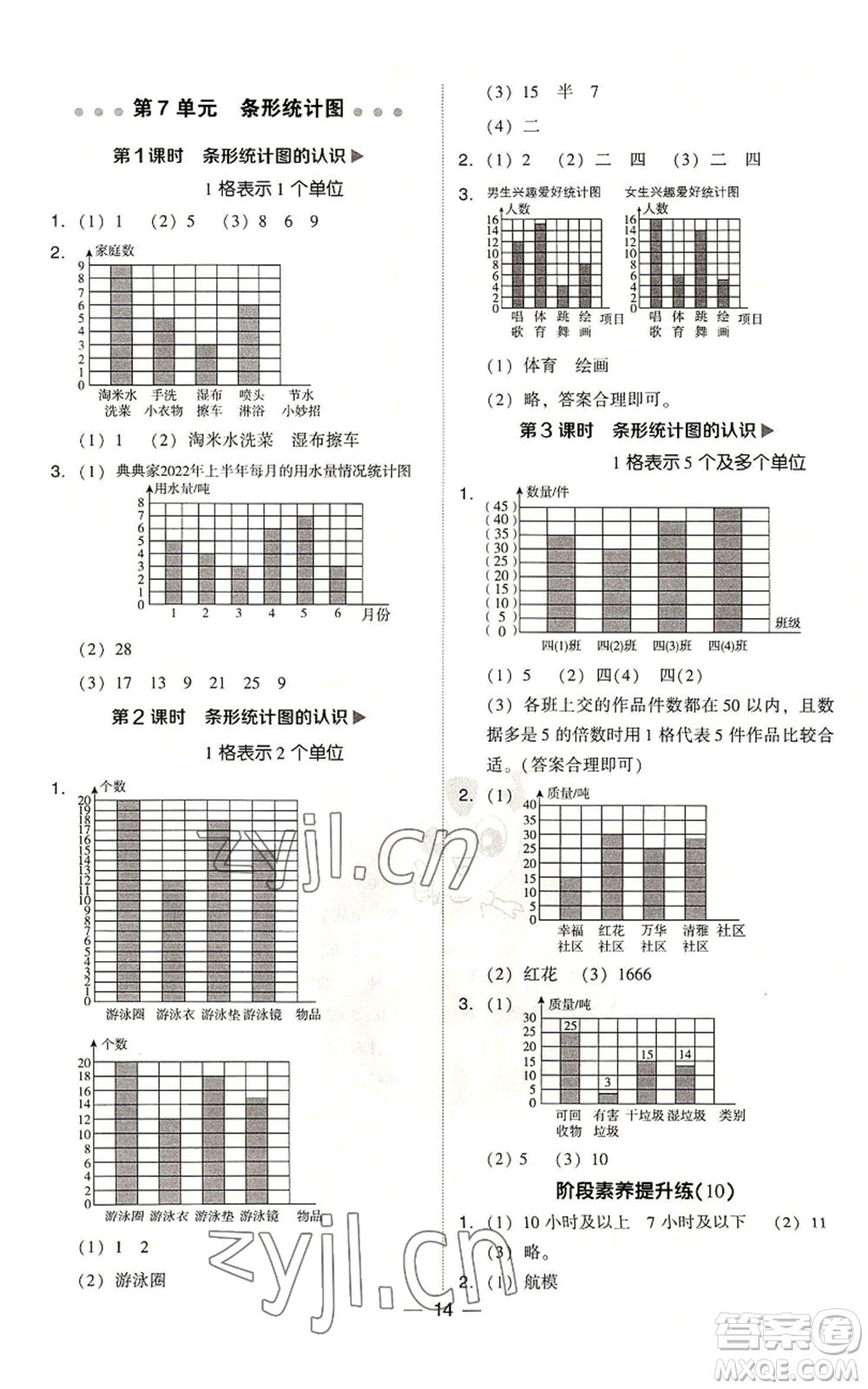 吉林教育出版社2022秋季綜合應(yīng)用創(chuàng)新題典中點(diǎn)四年級(jí)上冊(cè)數(shù)學(xué)人教版浙江專版參考答案