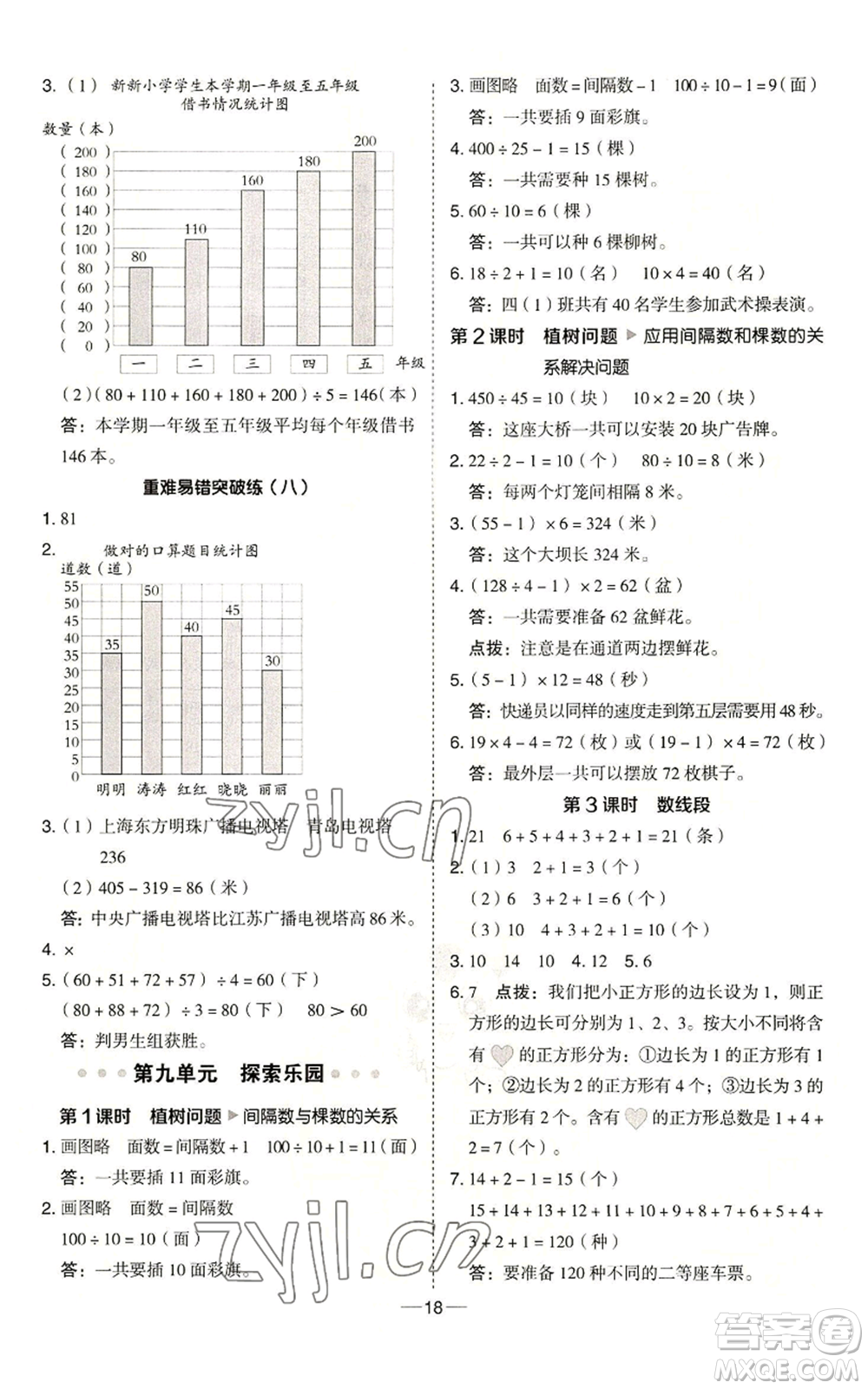 吉林教育出版社2022秋季綜合應(yīng)用創(chuàng)新題典中點(diǎn)四年級(jí)上冊(cè)數(shù)學(xué)冀教版參考答案