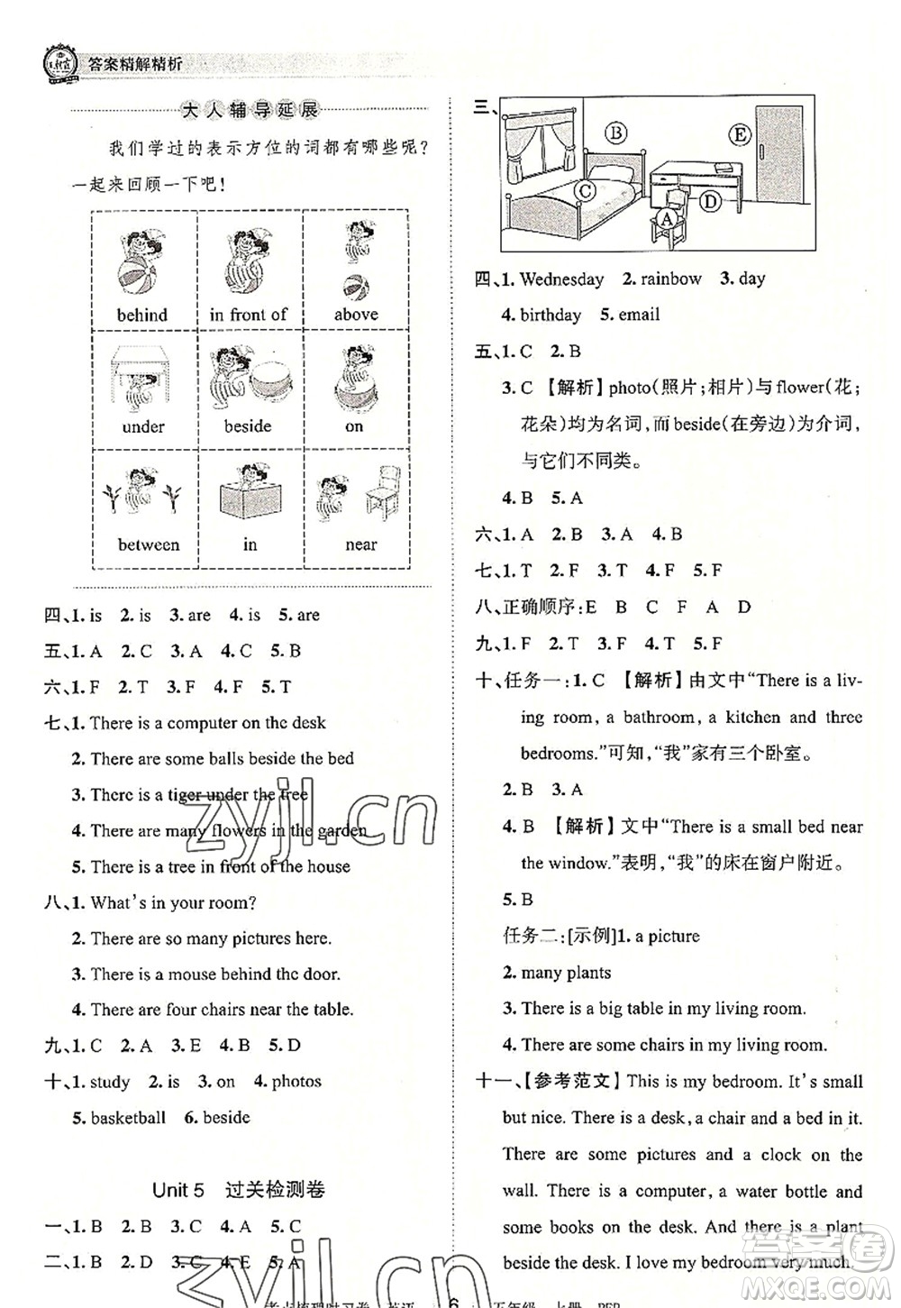 江西人民出版社2022王朝霞考點(diǎn)梳理時(shí)習(xí)卷五年級英語上冊PEP版答案