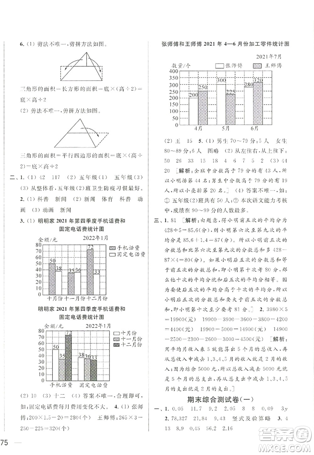 北京教育出版社2022亮點(diǎn)給力大試卷五年級(jí)數(shù)學(xué)上冊(cè)江蘇版答案