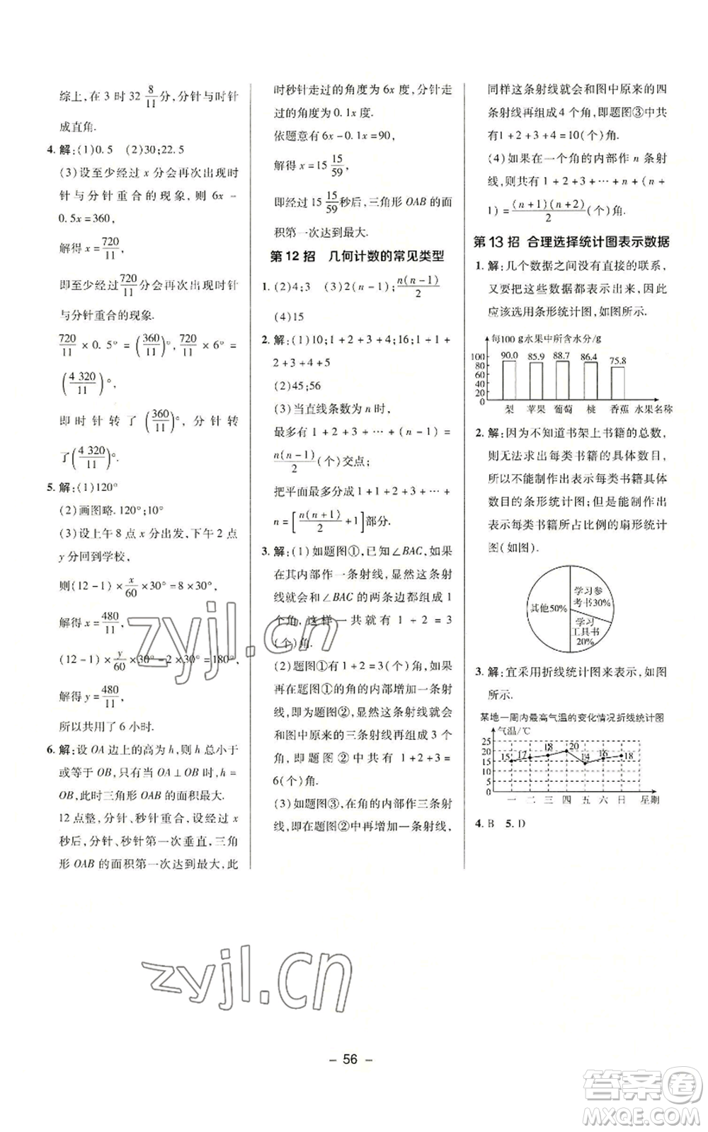 陜西人民教育出版社2022秋季綜合應(yīng)用創(chuàng)新題典中點(diǎn)提分練習(xí)冊七年級上冊數(shù)學(xué)滬科版參考答案