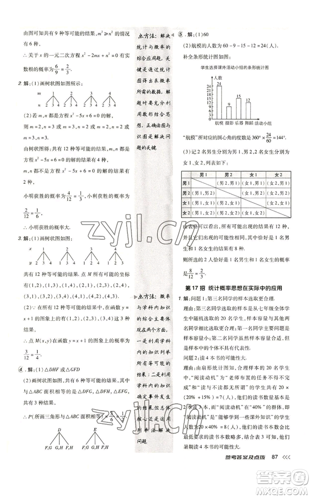 陜西人民教育出版社2022秋季綜合應(yīng)用創(chuàng)新題典中點(diǎn)提分練習(xí)冊(cè)九年級(jí)上冊(cè)數(shù)學(xué)人教版參考答案