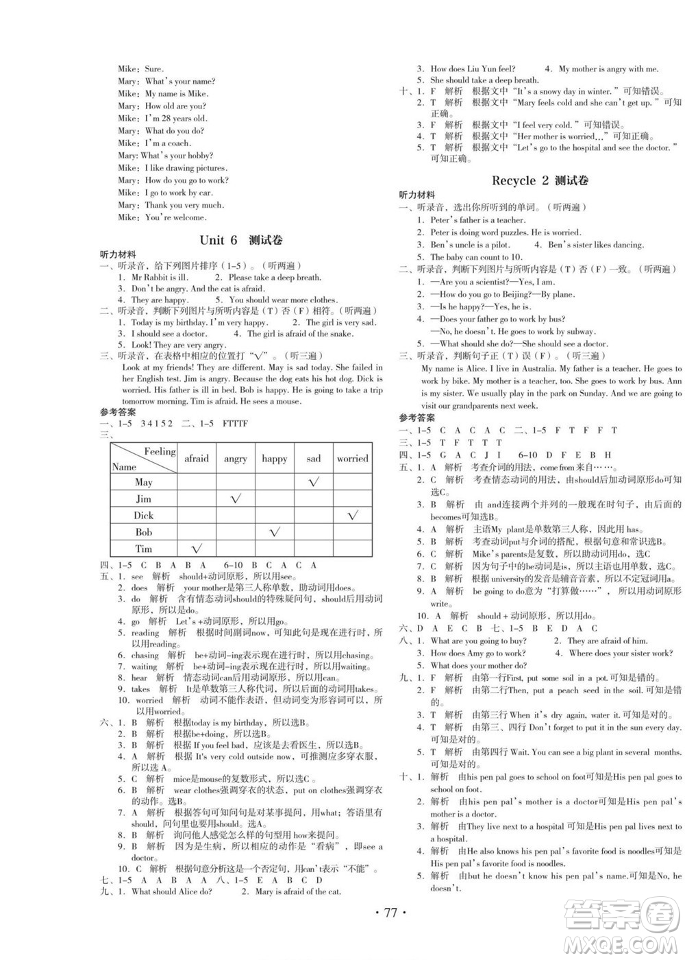 云南美術(shù)出版社2022啟迪全優(yōu)卷英語六年級(jí)上冊(cè)人教版答案