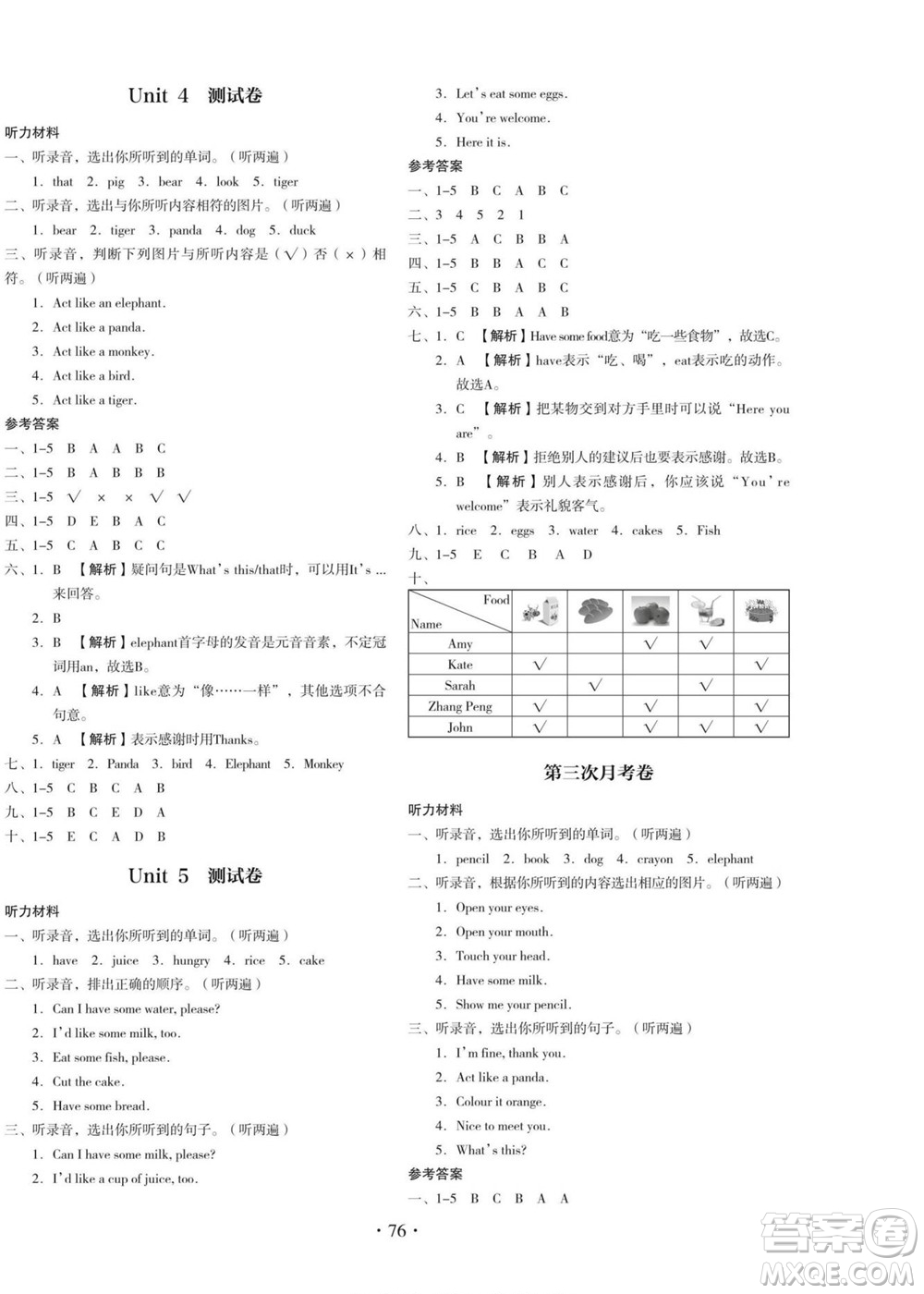 云南美術(shù)出版社2022啟迪全優(yōu)卷英語三年級上冊人教版答案