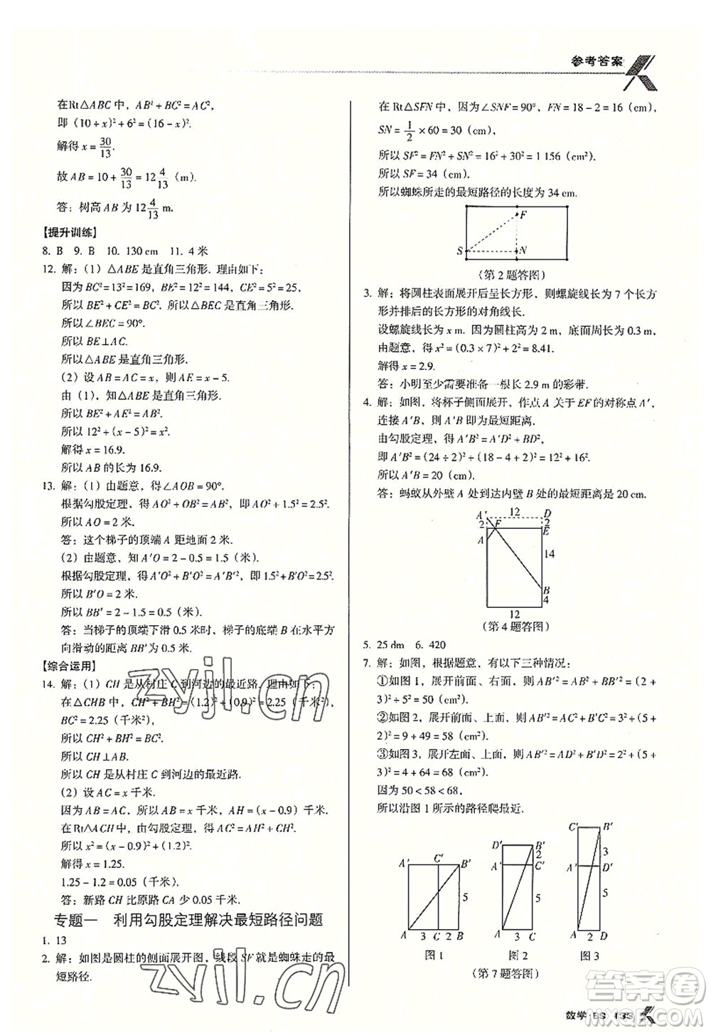 廣東經(jīng)濟(jì)出版社2022全優(yōu)點(diǎn)練課計(jì)劃八年級(jí)數(shù)學(xué)上冊(cè)北師大版答案