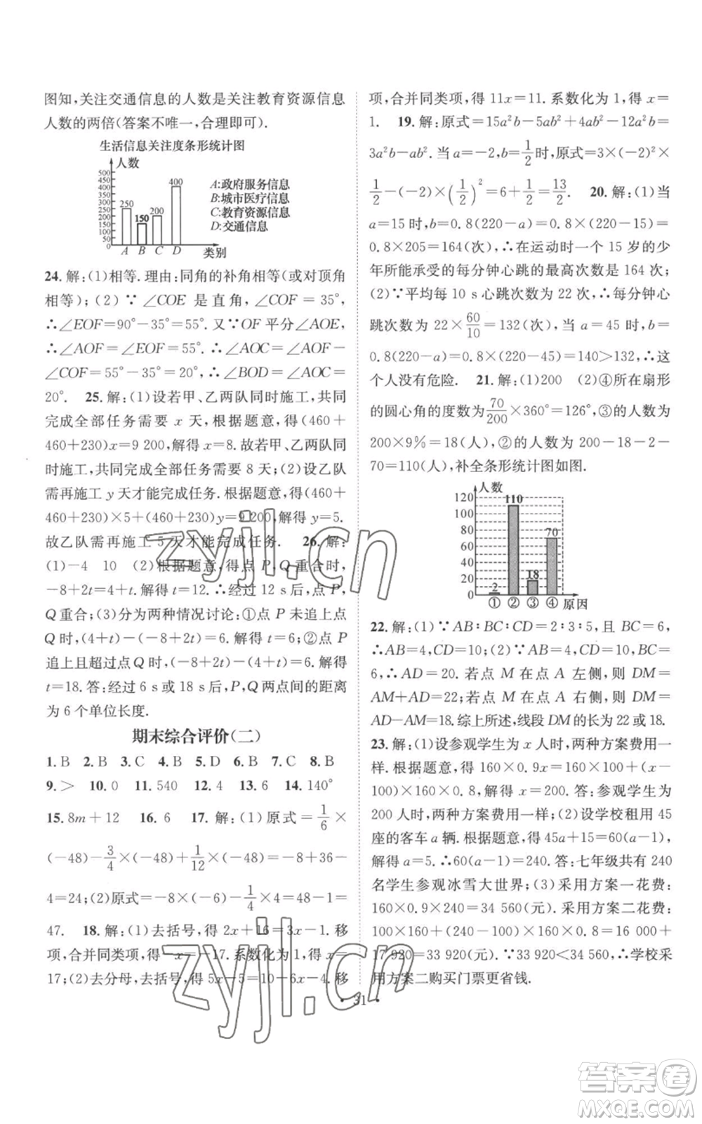 廣東經(jīng)濟(jì)出版社2022秋季名師測控七年級(jí)上冊數(shù)學(xué)湘教版參考答案