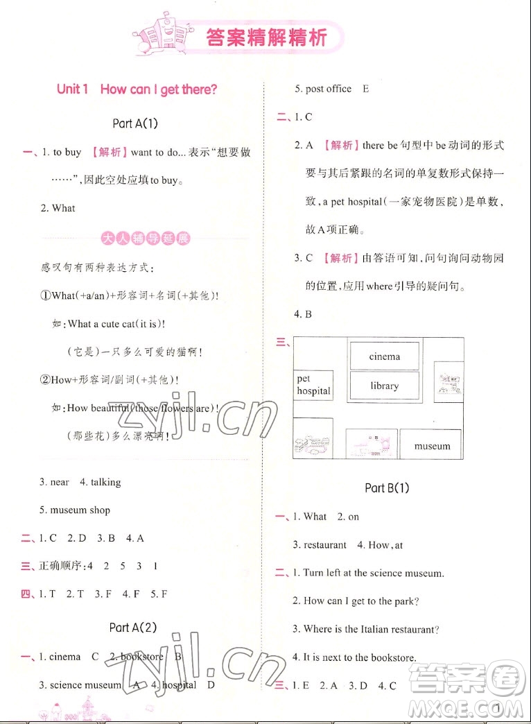 江西人民出版社2022王朝霞創(chuàng)維新課堂英語(yǔ)六年級(jí)上冊(cè)人教版答案