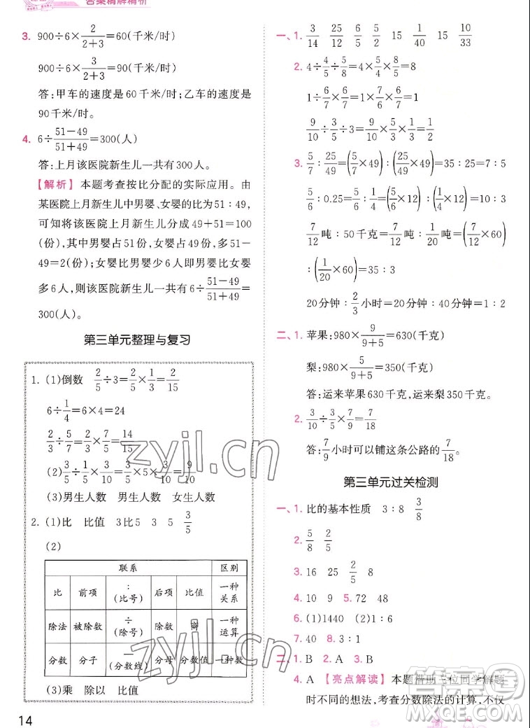 江西人民出版社2022王朝霞創(chuàng)維新課堂數(shù)學(xué)六年級(jí)上冊(cè)SJ蘇教版答案