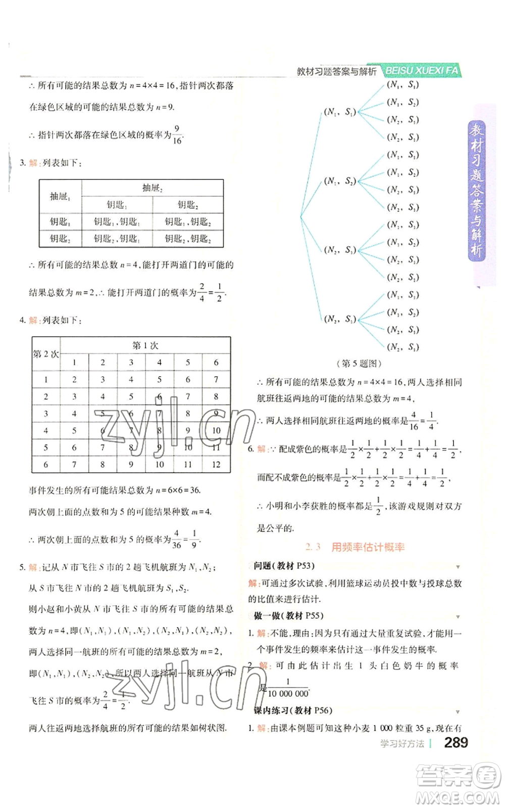 北京教育出版社2022倍速學習法九年級上冊數(shù)學浙教版參考答案