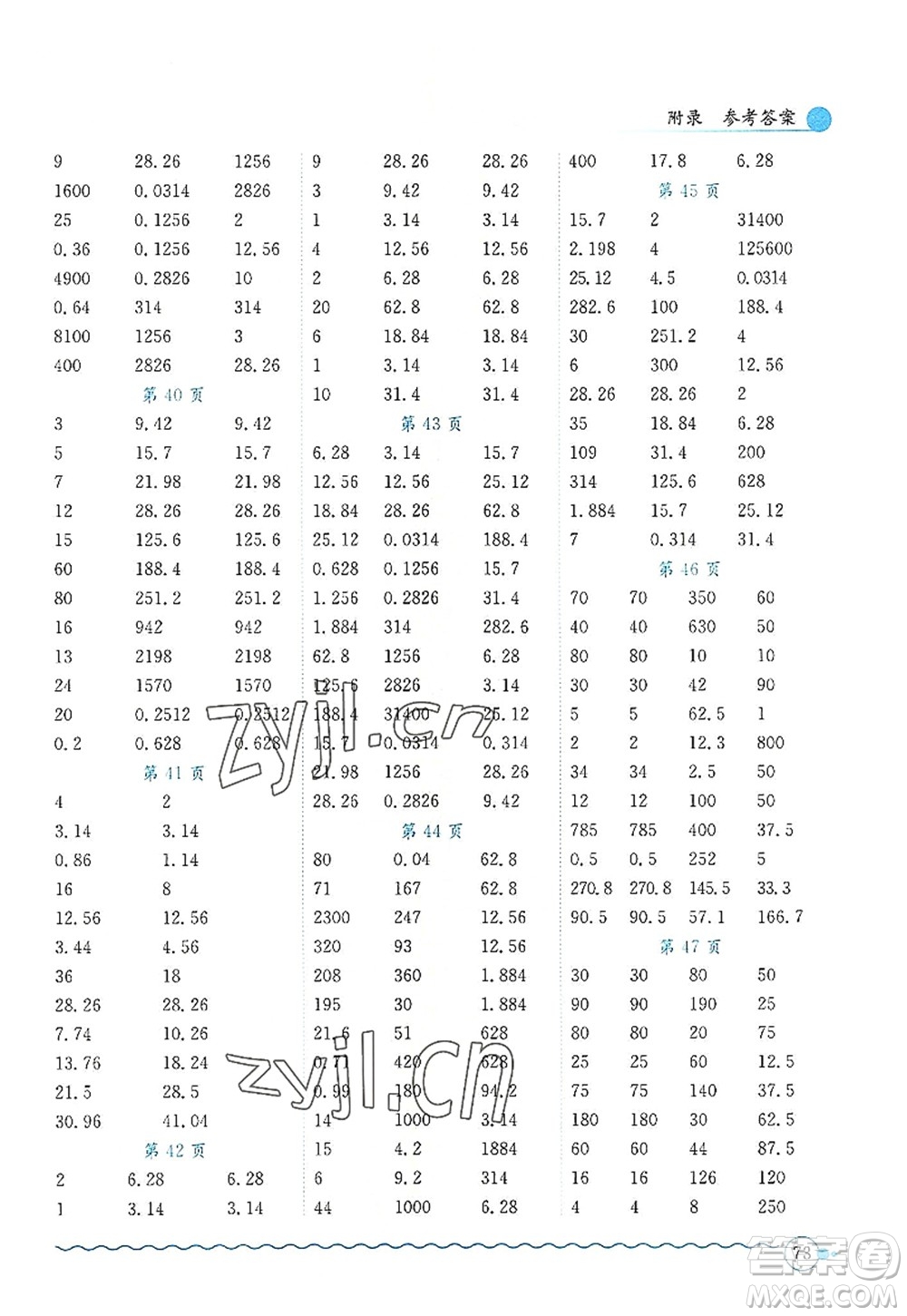 龍門書局2022黃岡小狀元口算速算練習(xí)冊六年級數(shù)學(xué)上冊R人教版答案