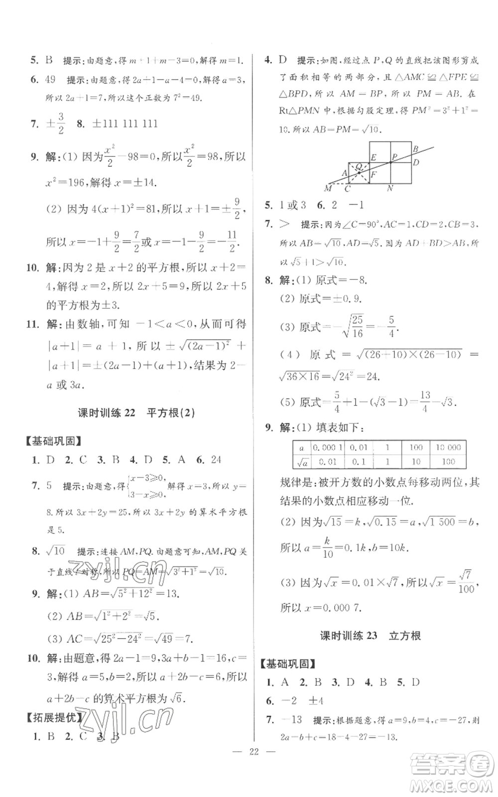 江蘇鳳凰科學(xué)技術(shù)出版社2022小題狂做八年級(jí)上冊(cè)數(shù)學(xué)蘇科版提優(yōu)版參考答案