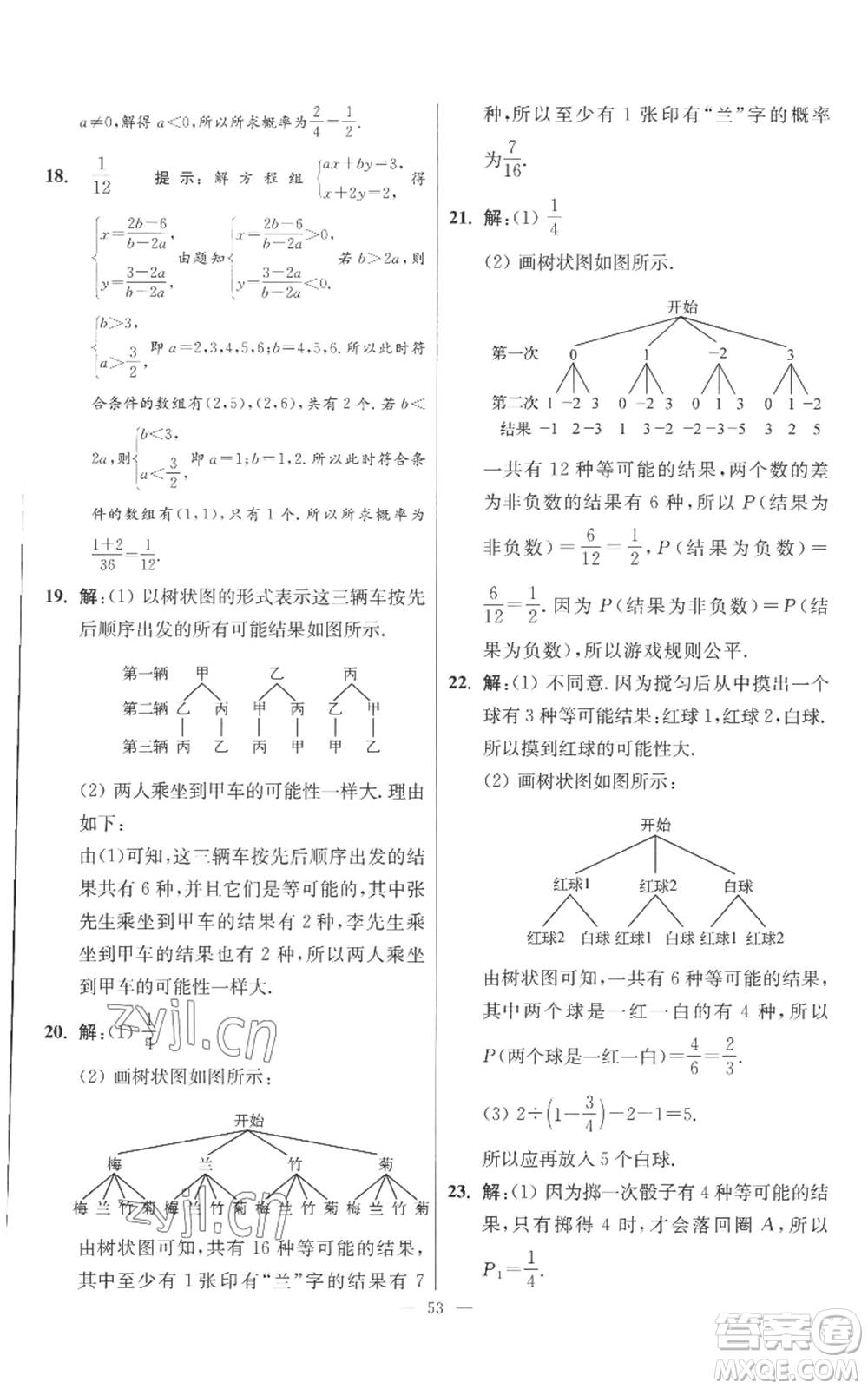 江蘇鳳凰科學(xué)技術(shù)出版社2022小題狂做九年級(jí)上冊(cè)數(shù)學(xué)蘇科版提優(yōu)版參考答案