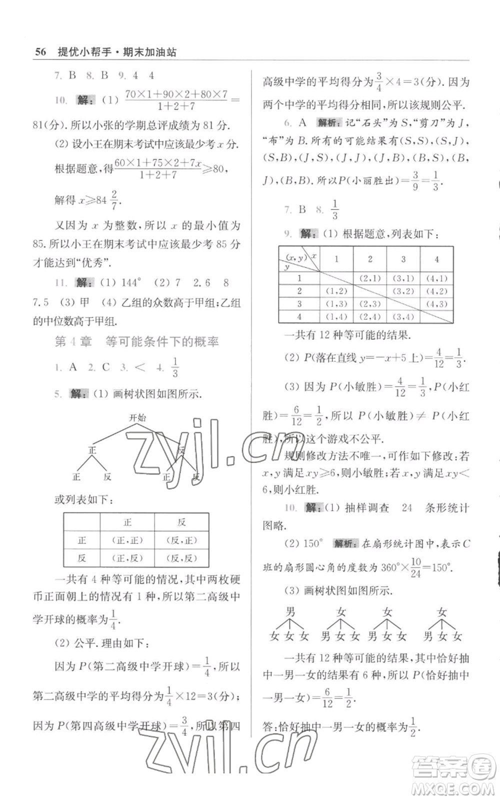 江蘇鳳凰科學(xué)技術(shù)出版社2022小題狂做九年級(jí)上冊(cè)數(shù)學(xué)蘇科版提優(yōu)版參考答案