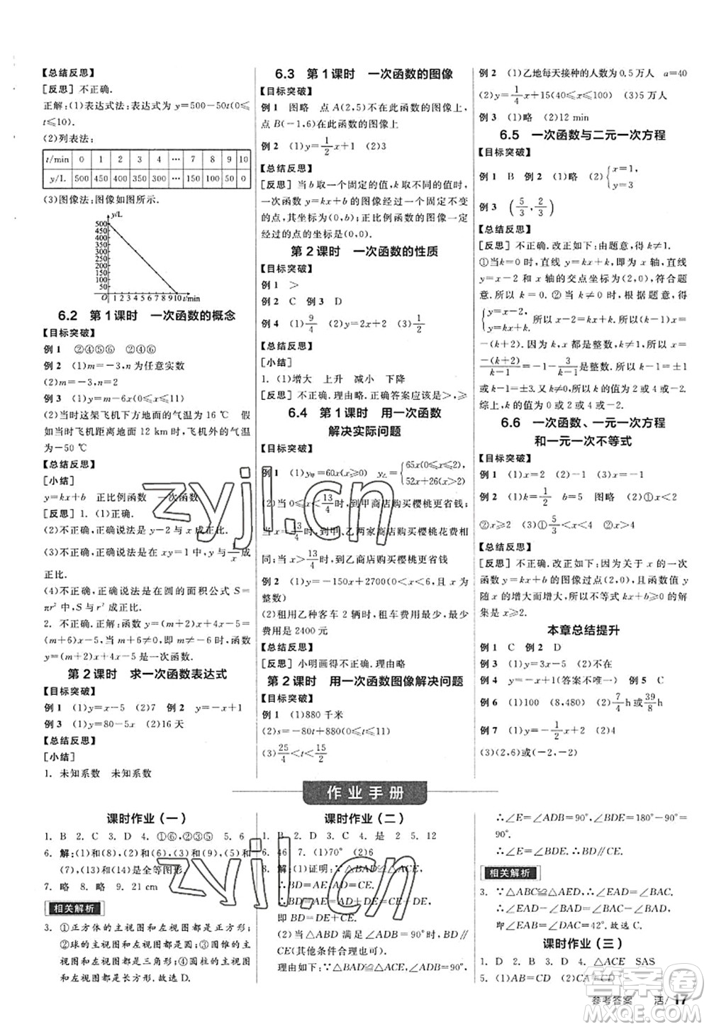 陽光出版社2022全品學(xué)練考八年級數(shù)學(xué)上冊SK蘇科版答案