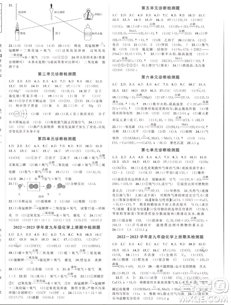 延邊大學出版社2022名校零距離九年級化學上冊RJ人教版答案