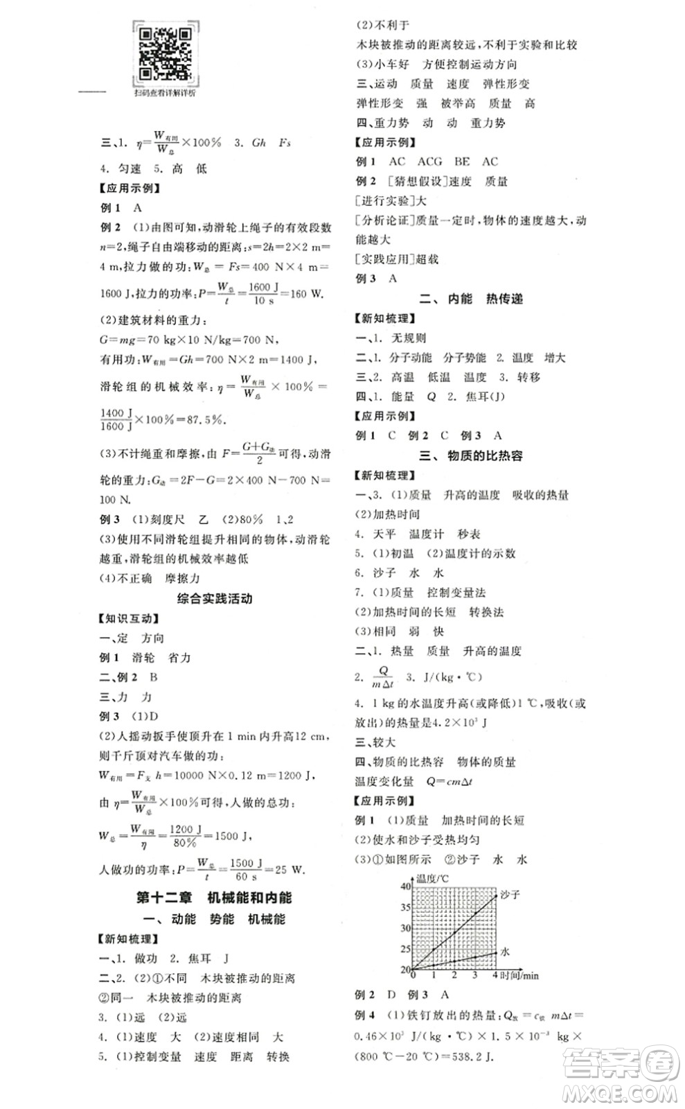 陽(yáng)光出版社2022全品學(xué)練考九年級(jí)物理上冊(cè)SK蘇科版答案