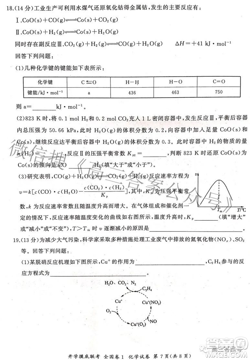 百師聯(lián)盟2023屆高三開(kāi)學(xué)摸底聯(lián)考全國(guó)卷化學(xué)試題及答案