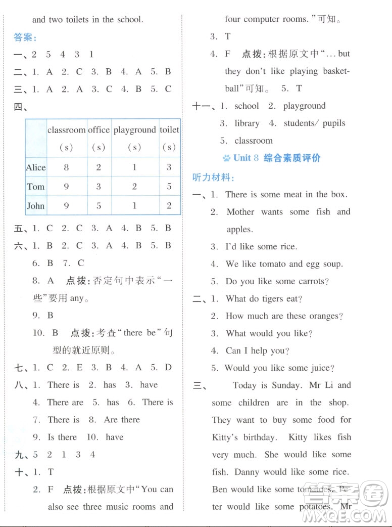 吉林教育出版社2022秋好卷四年級(jí)英語(yǔ)上冊(cè)滬教版答案