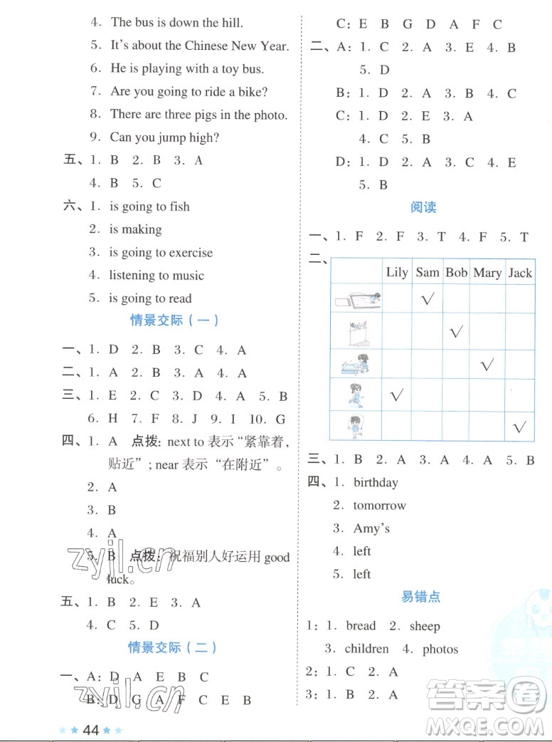 吉林教育出版社2022秋好卷四年級英語上冊外研版答案