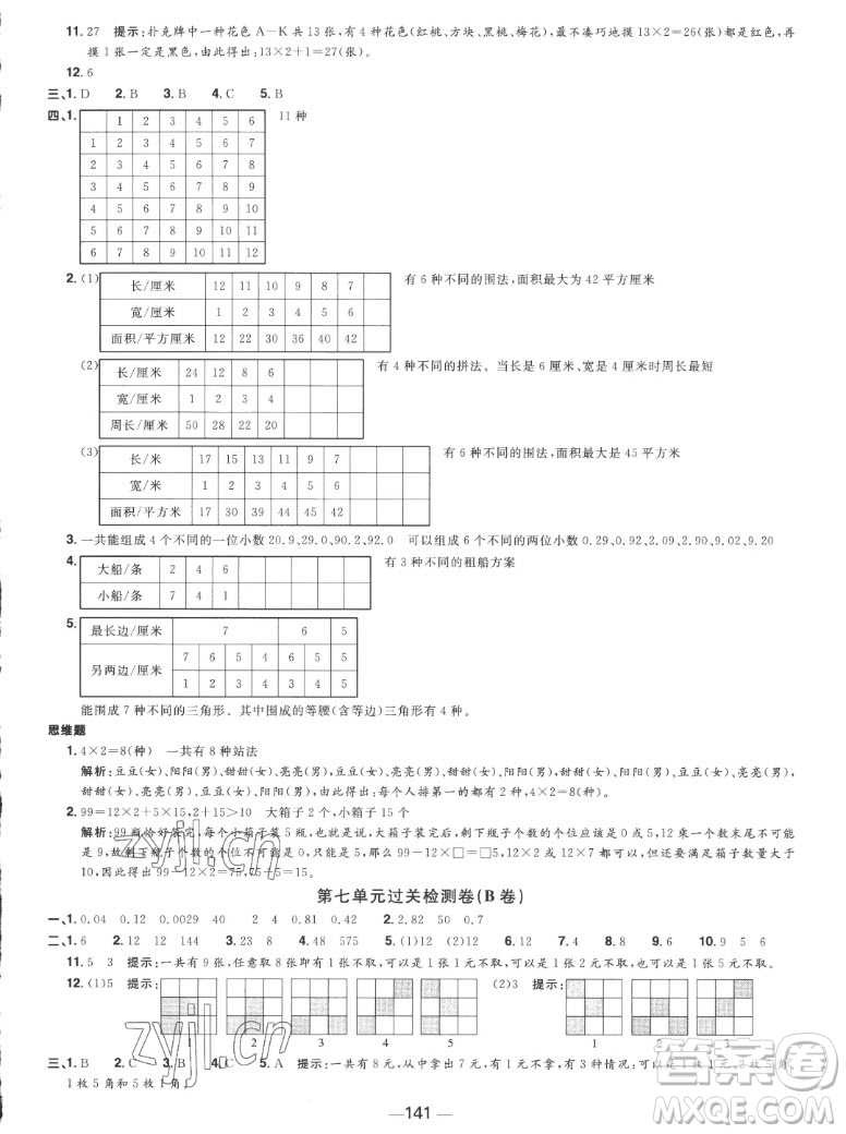 江西教育出版社2022陽(yáng)光同學(xué)一線名師全優(yōu)好卷數(shù)學(xué)五年級(jí)上冊(cè)蘇教版答案