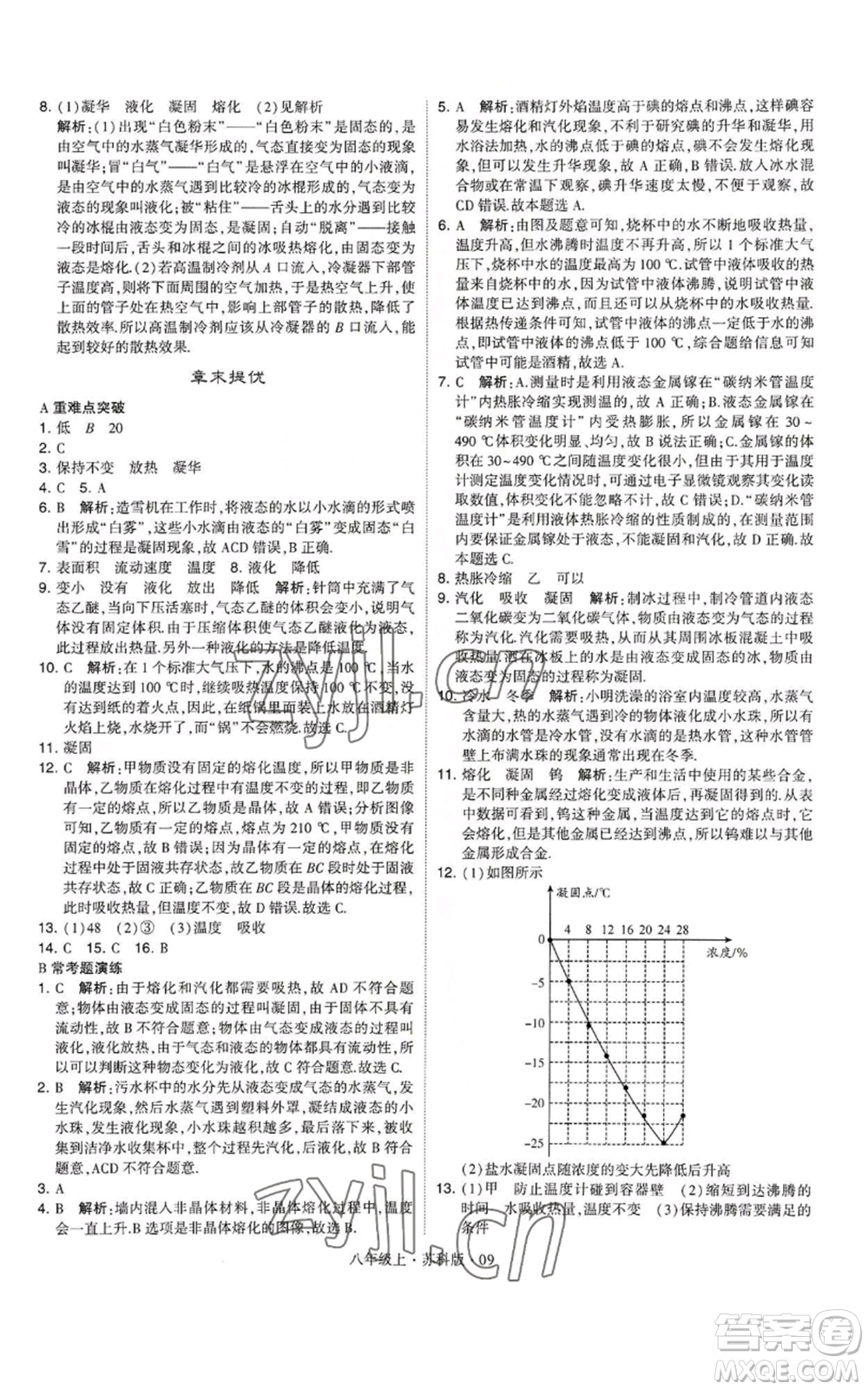 甘肅少年兒童出版社2022秋季學(xué)霸題中題八年級(jí)上冊(cè)物理蘇科版參考答案