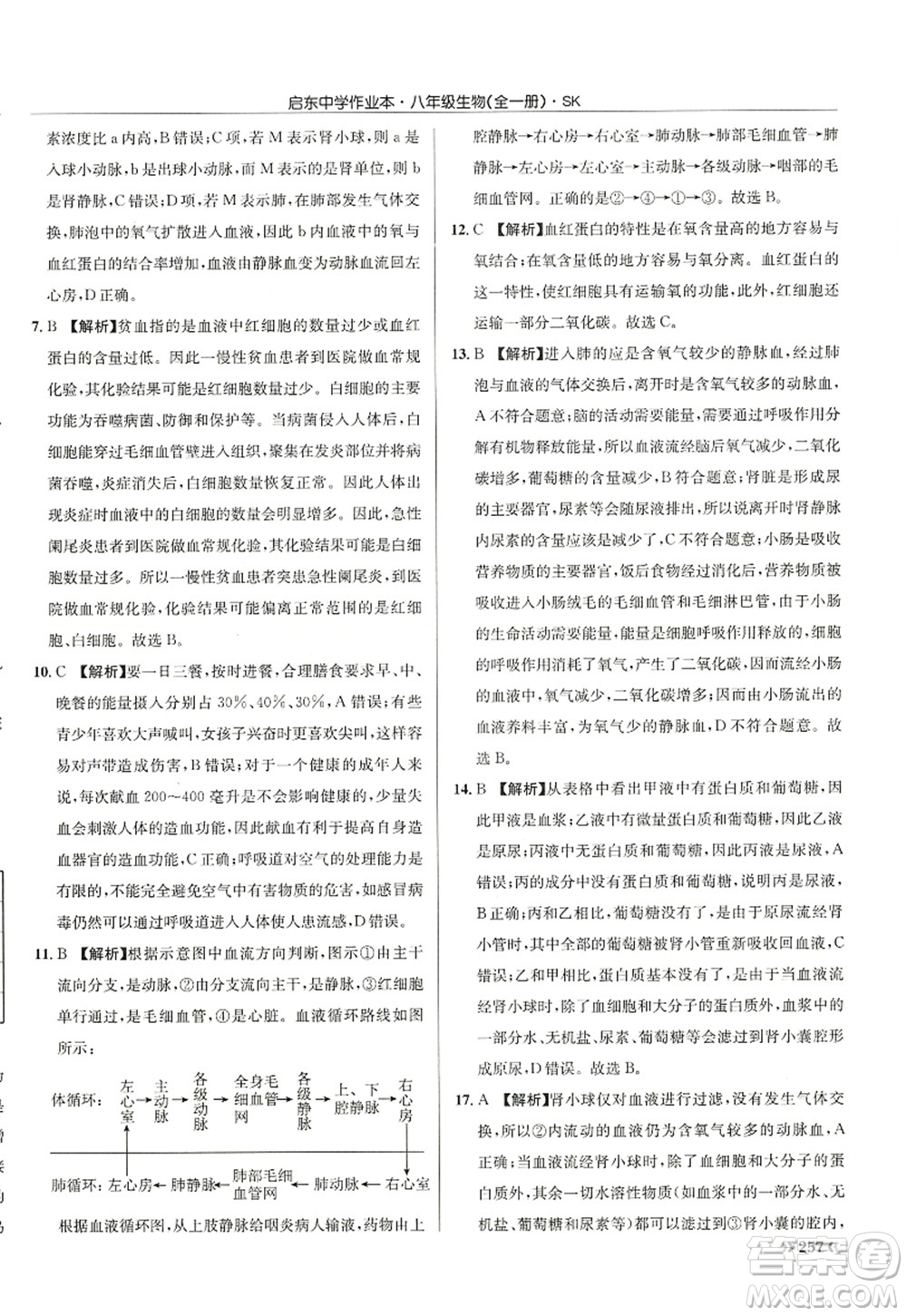 龍門(mén)書(shū)局2022啟東中學(xué)作業(yè)本八年級(jí)生物全一冊(cè)SK蘇科版答案