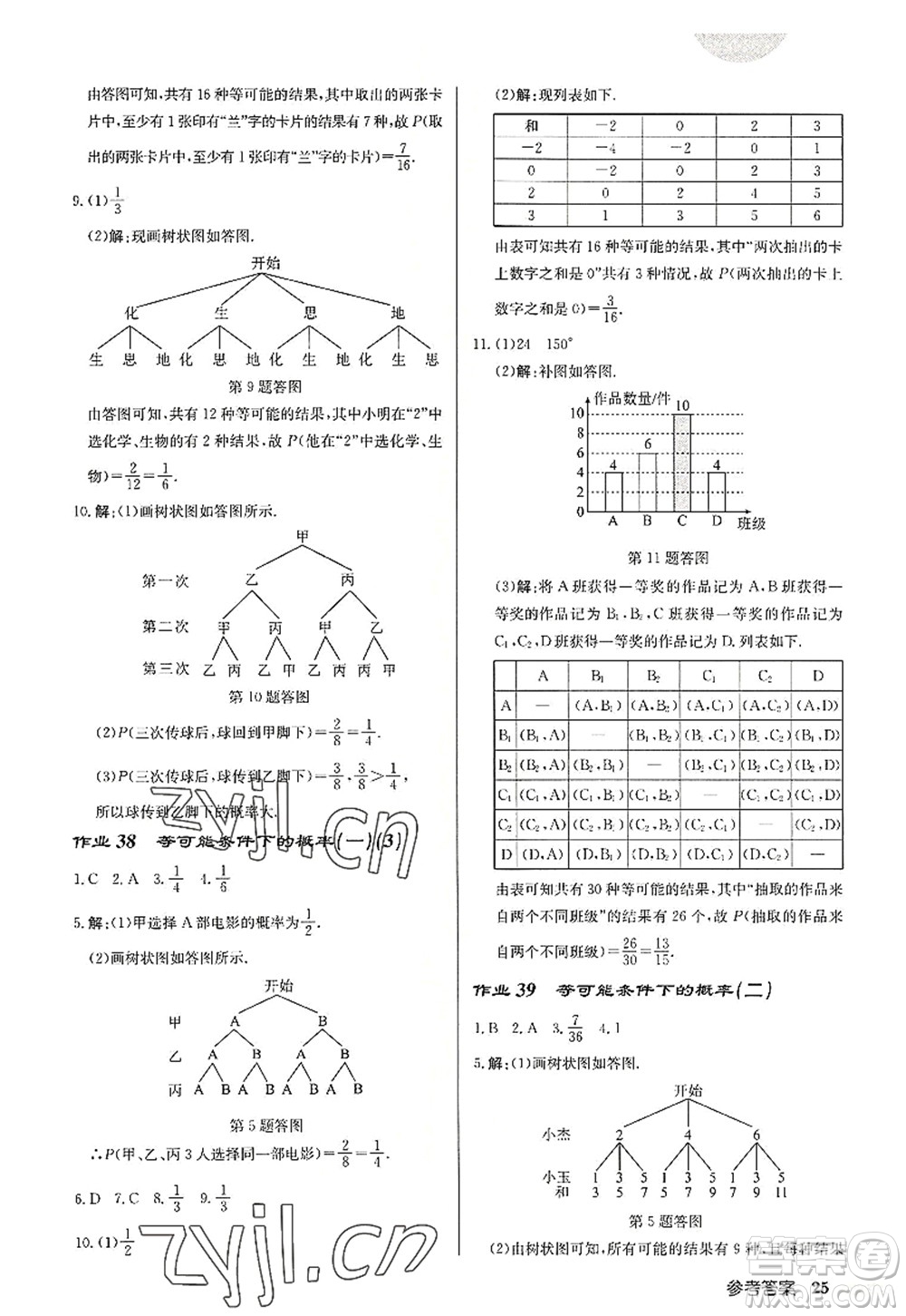 龍門(mén)書(shū)局2022啟東中學(xué)作業(yè)本九年級(jí)數(shù)學(xué)上冊(cè)JS江蘇版宿遷專(zhuān)版答案