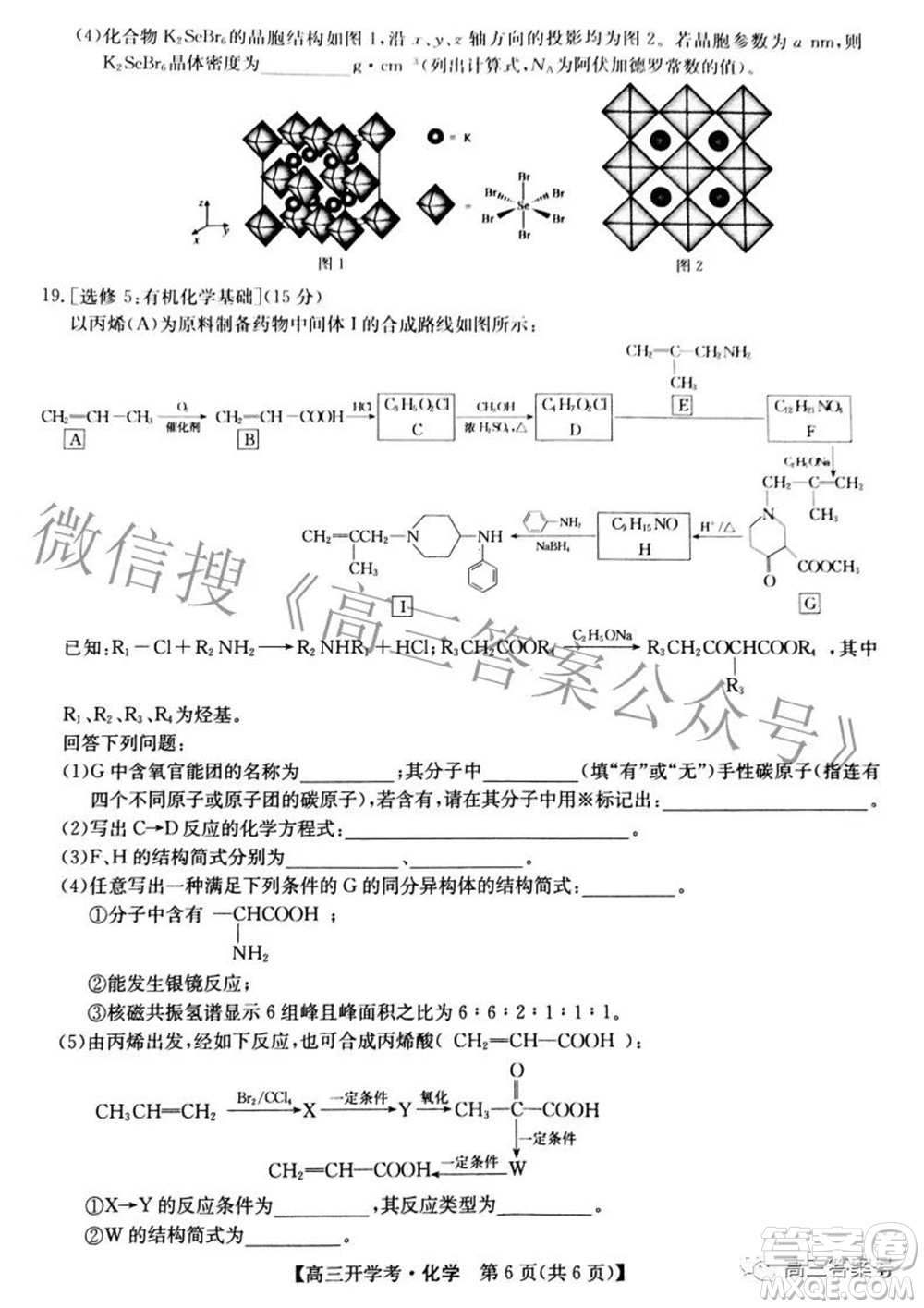 2023屆九師聯(lián)盟開學(xué)考老高考高三化學(xué)試題及答案