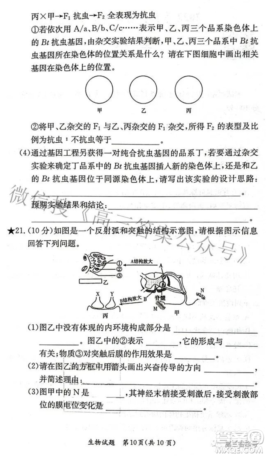 炎德英才大聯(lián)考2022年秋高三入學(xué)檢測(cè)生物試題及答案