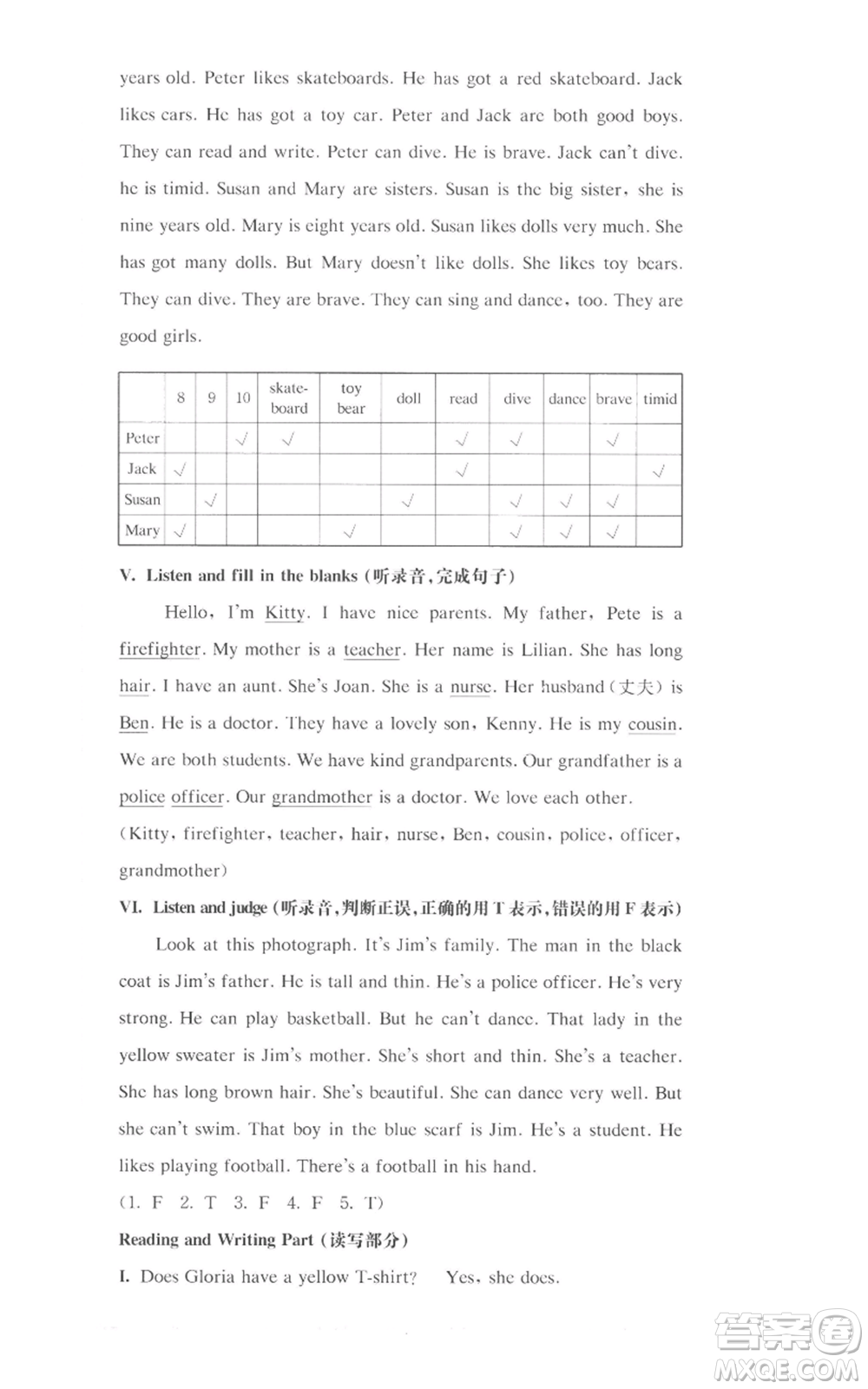 華東師范大學(xué)出版社2022上海名校名卷四年級上冊英語牛津版參考答案